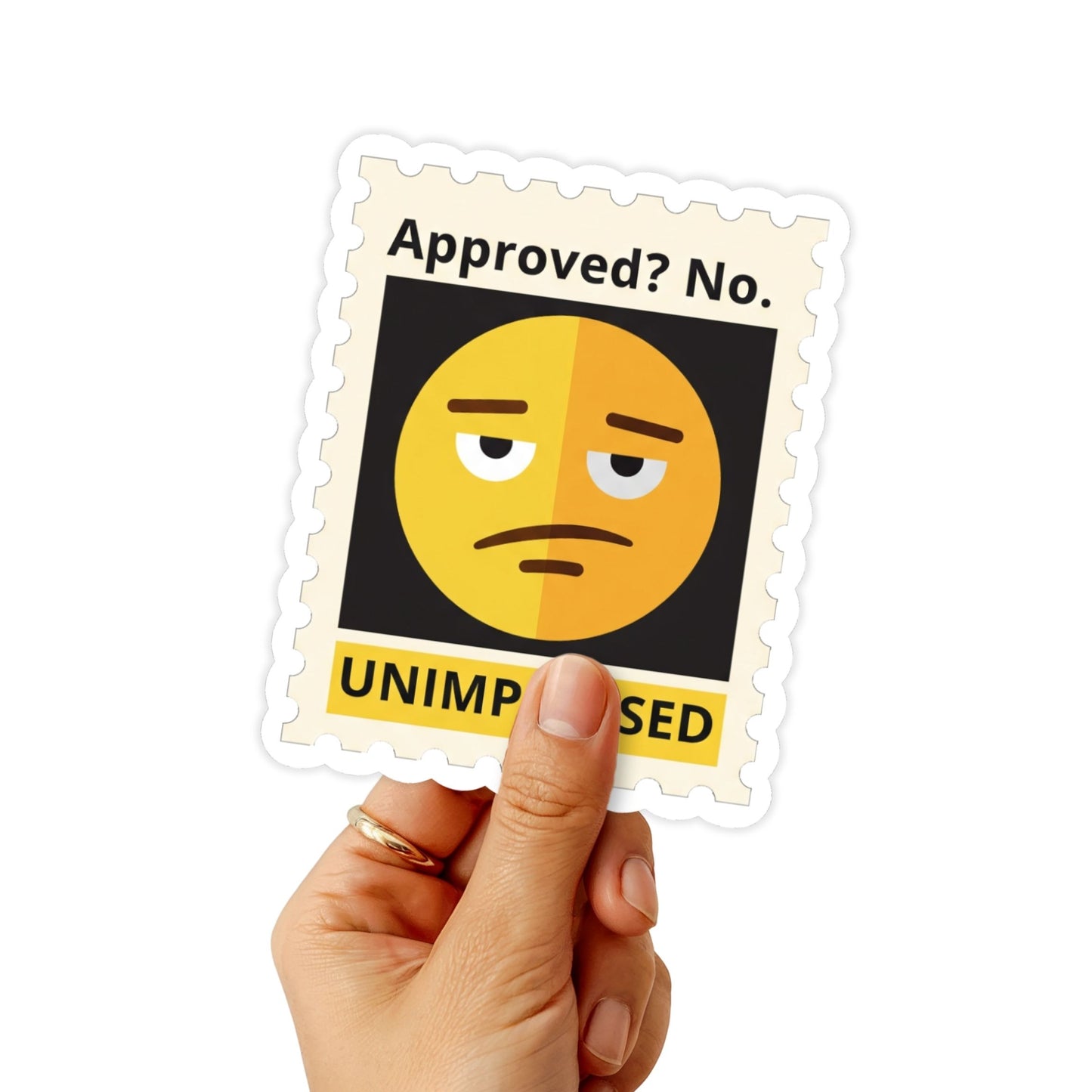 Unimpressed Sarcastic Sticker - Funny Emoji Minimalist Decal