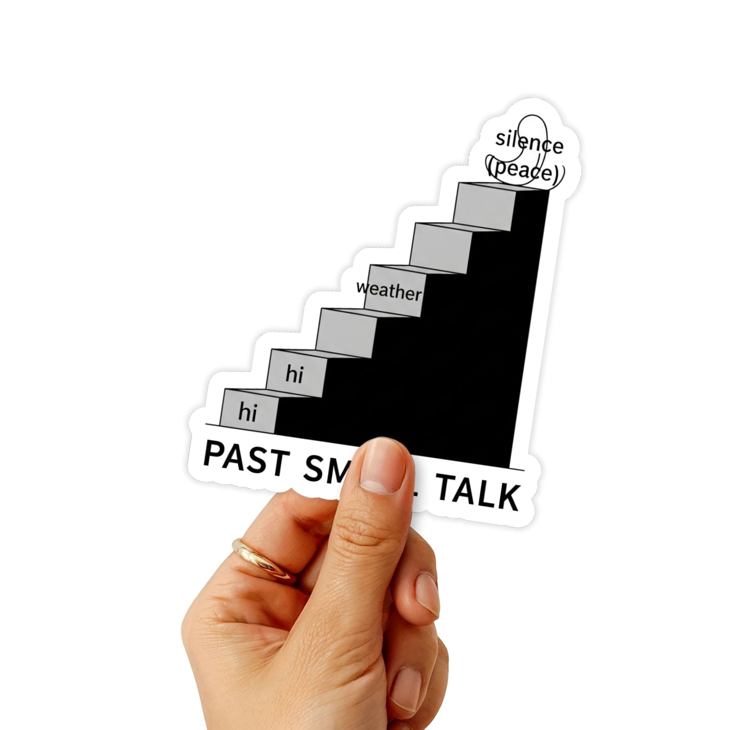 "Past Small Talk" Sarcastic Vinyl Sticker - Minimalist Evolution Humor