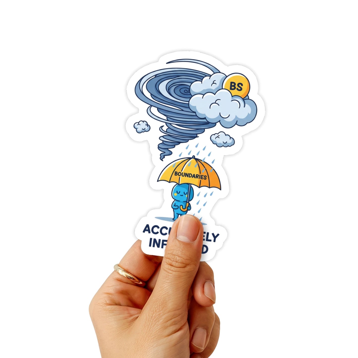 "Accurately Informed" Sarcastic Quote Sticker - Cute Meteorology Decal