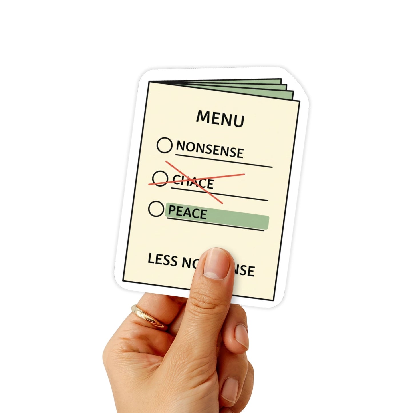 Sarcastic Quote Sticker - Less Nonsense Menu Decal for Laptop