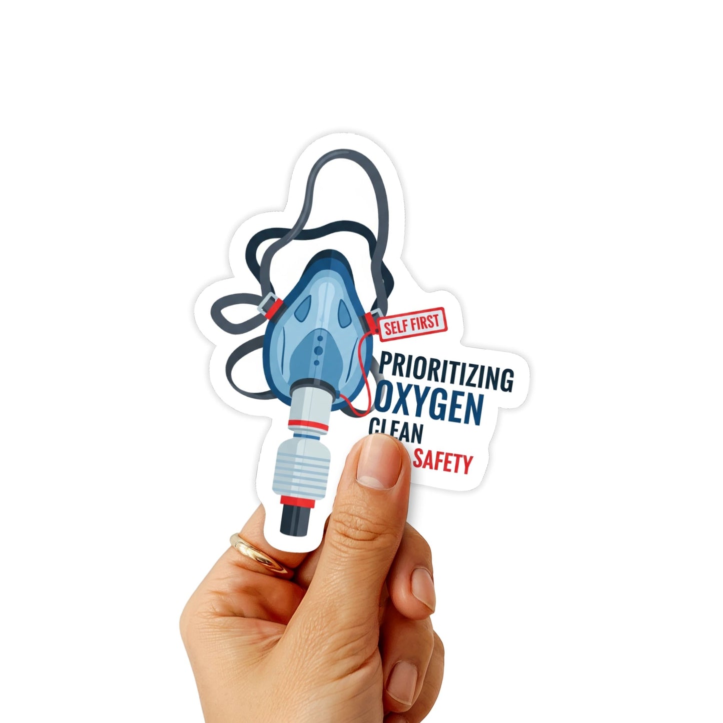 Prioritizing Oxygen Sarcastic Vinyl Sticker for Laptops & Bottles