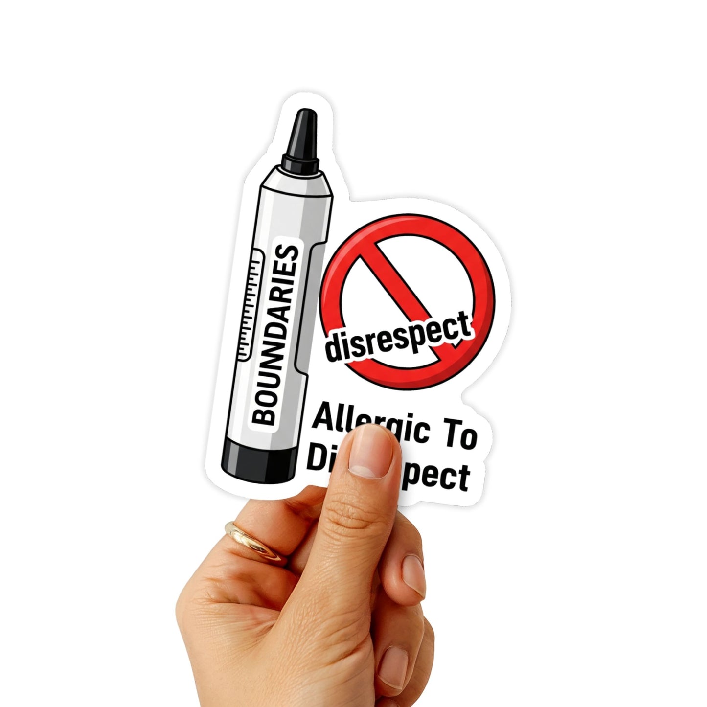 Sarcastic Quote Sticker - Allergic To Disrespect Vinyl Decal
