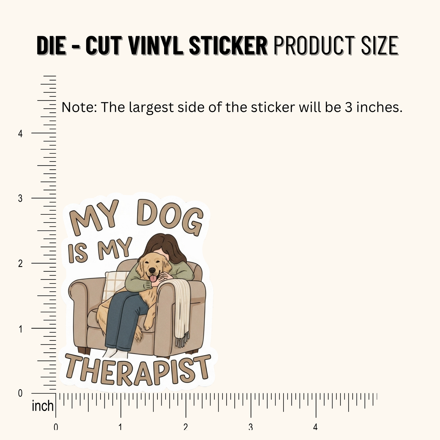 3PCs My Dog is My Therapist Sticker | Cozy Dog Lover Gift | Vinyl Decal