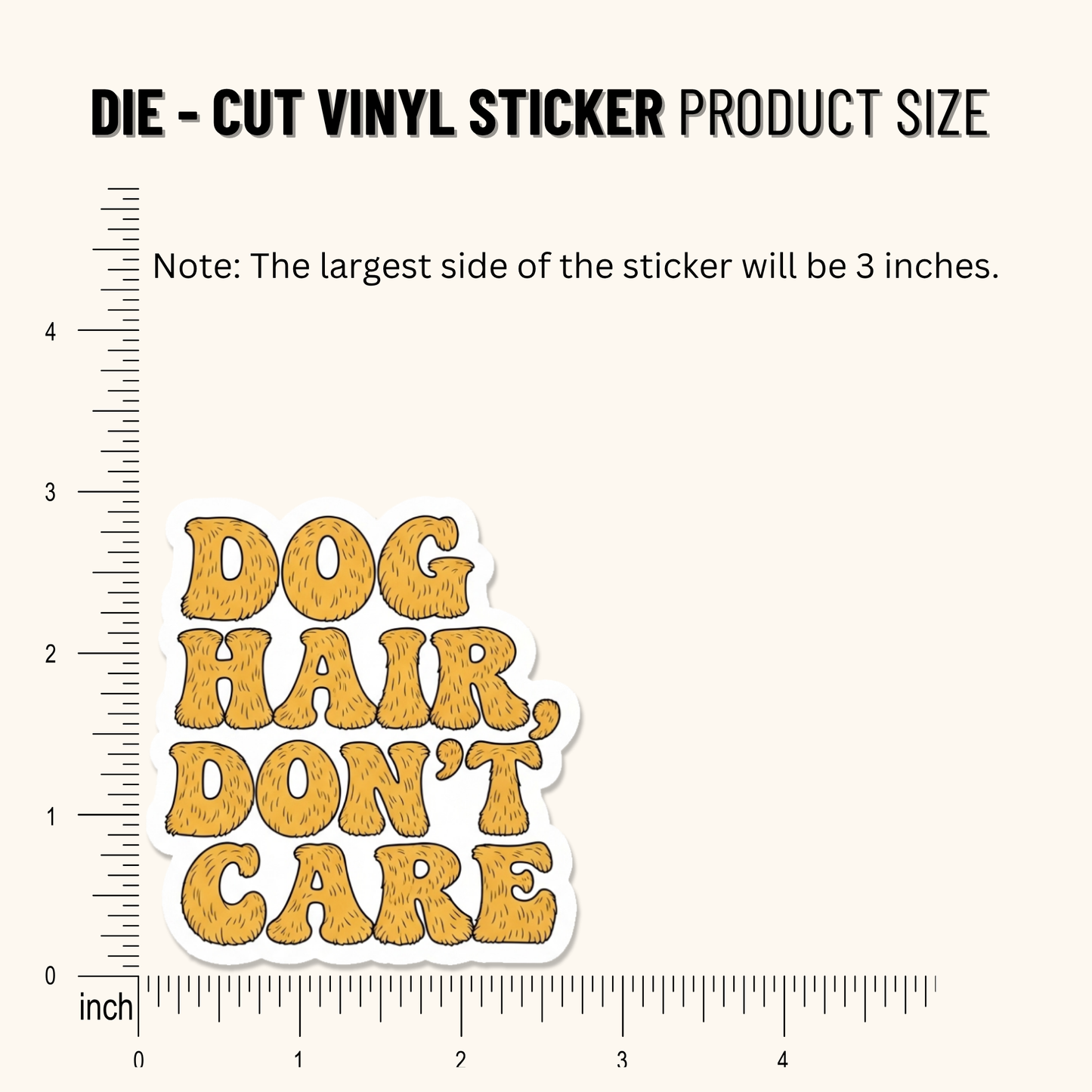 3PCs Dog Hair Dont Care Sticker | Funny Dog Lover Gift Vinyl Decal