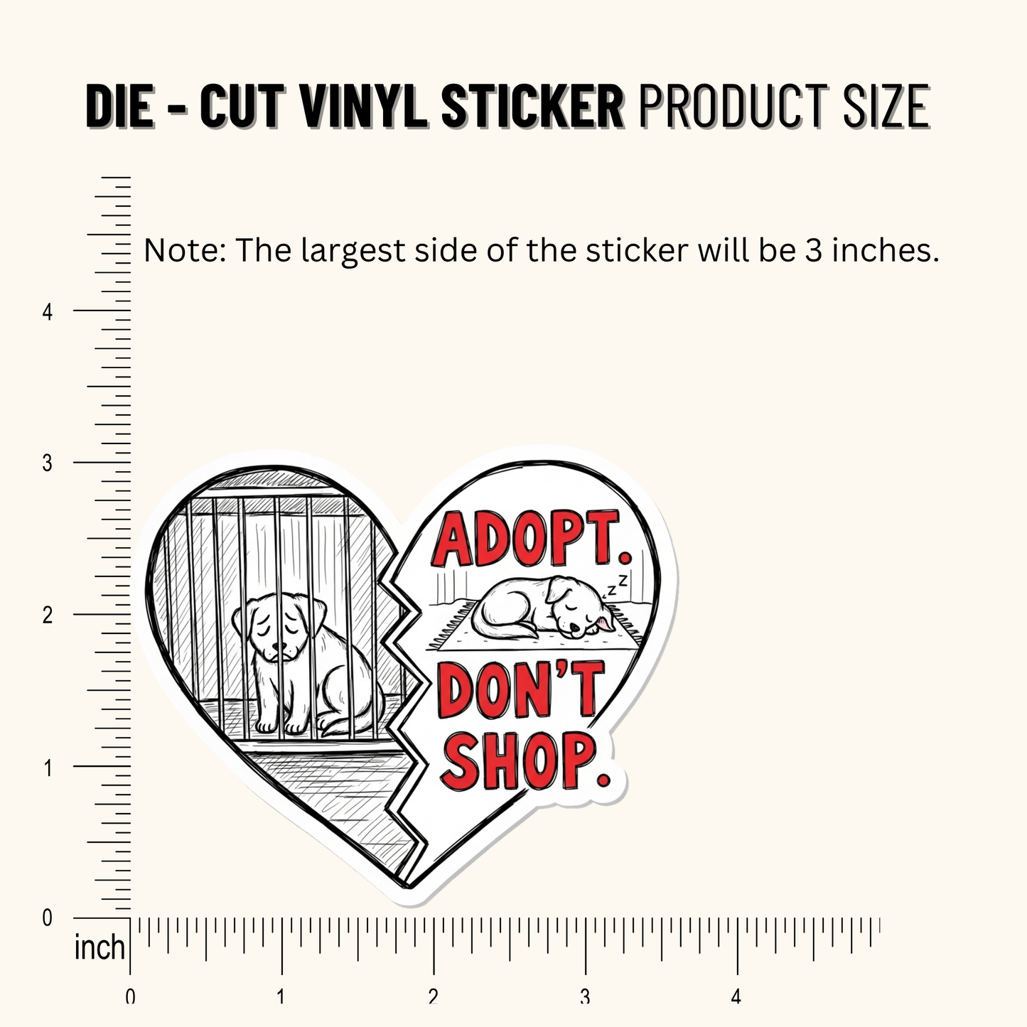 3PCs Adopt Don't Shop Sticker | Pet Rescue Vinyl Decal for Cat Dog Mom