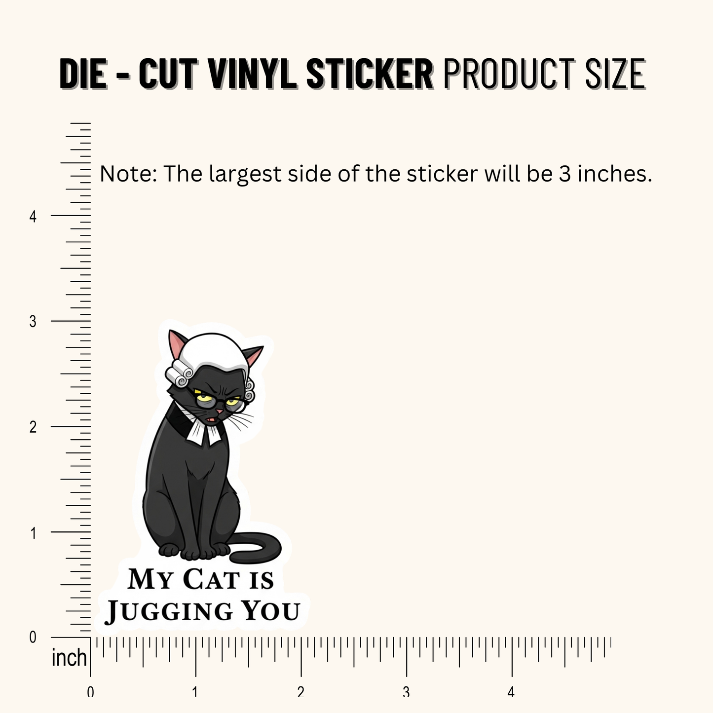 3PCs Funny Judging Cat Sticker | Sassy Cat Lover Gift | Vinyl Decal