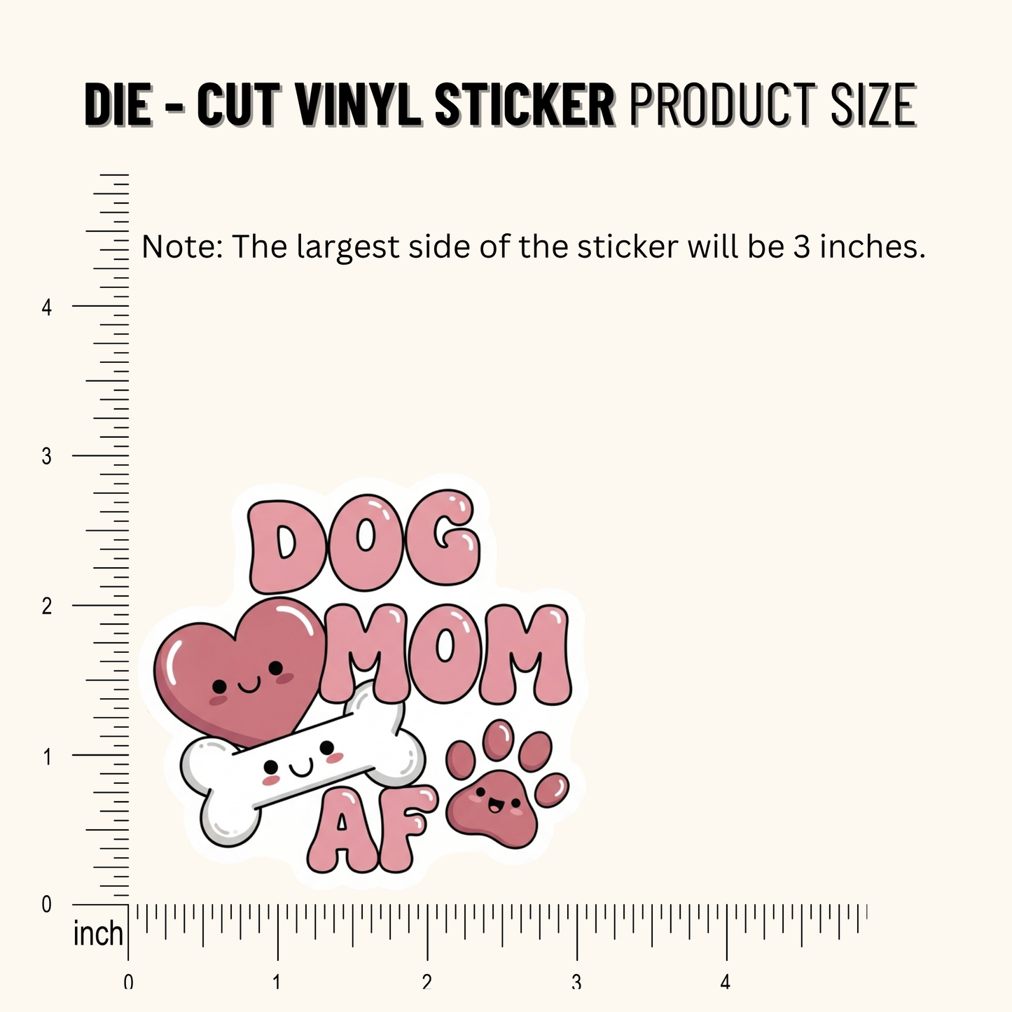 3PCs Dog Mom AF Sticker | Cute Vinyl Decal for Dog Lovers