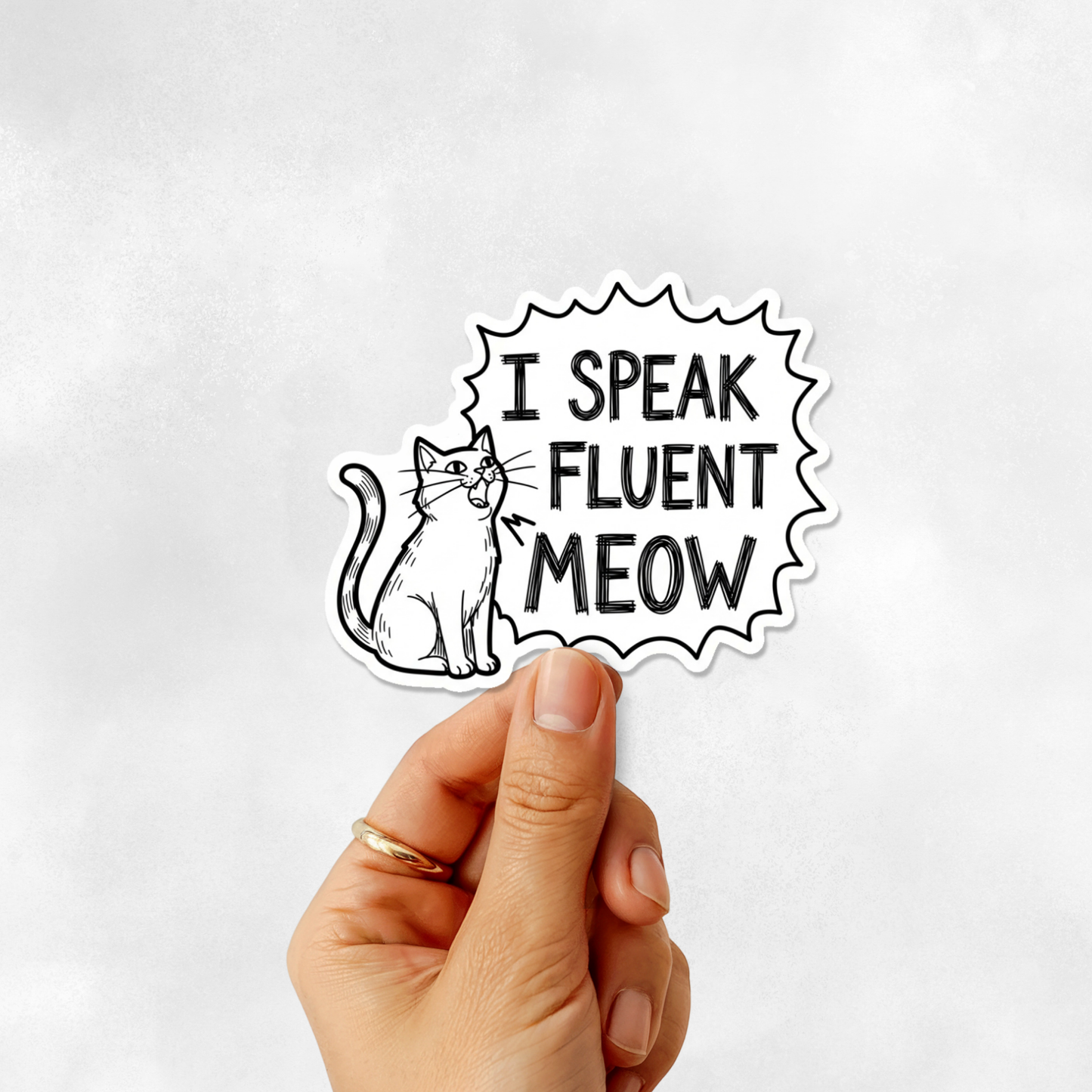 3PCs I Speak Fluent Meow Sticker | Funny Cat Decal for Cat Lovers