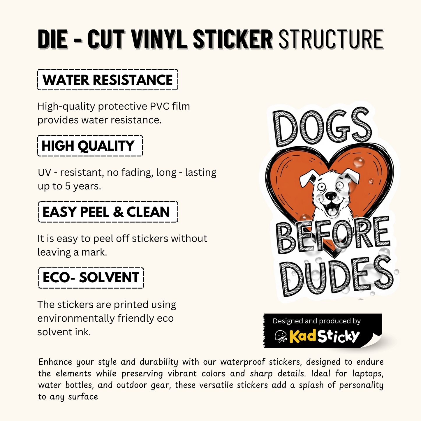 3PCs Dogs Before Dudes Sticker Funny Dog Mom Waterproof Vinyl Decal