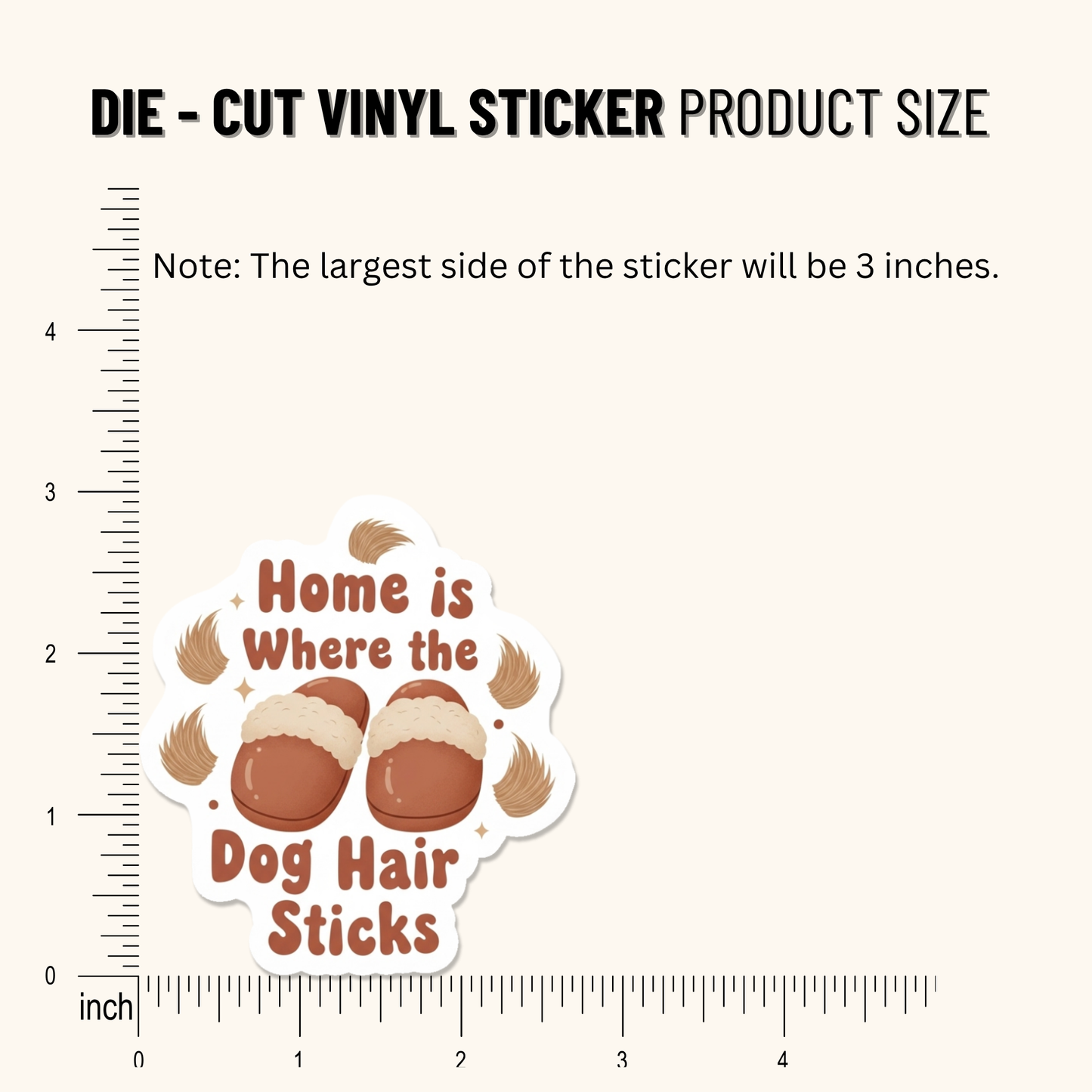 3PCs Home is Where the Dog Hair Sticks Sticker | Funny Dog Mom Vinyl Decal