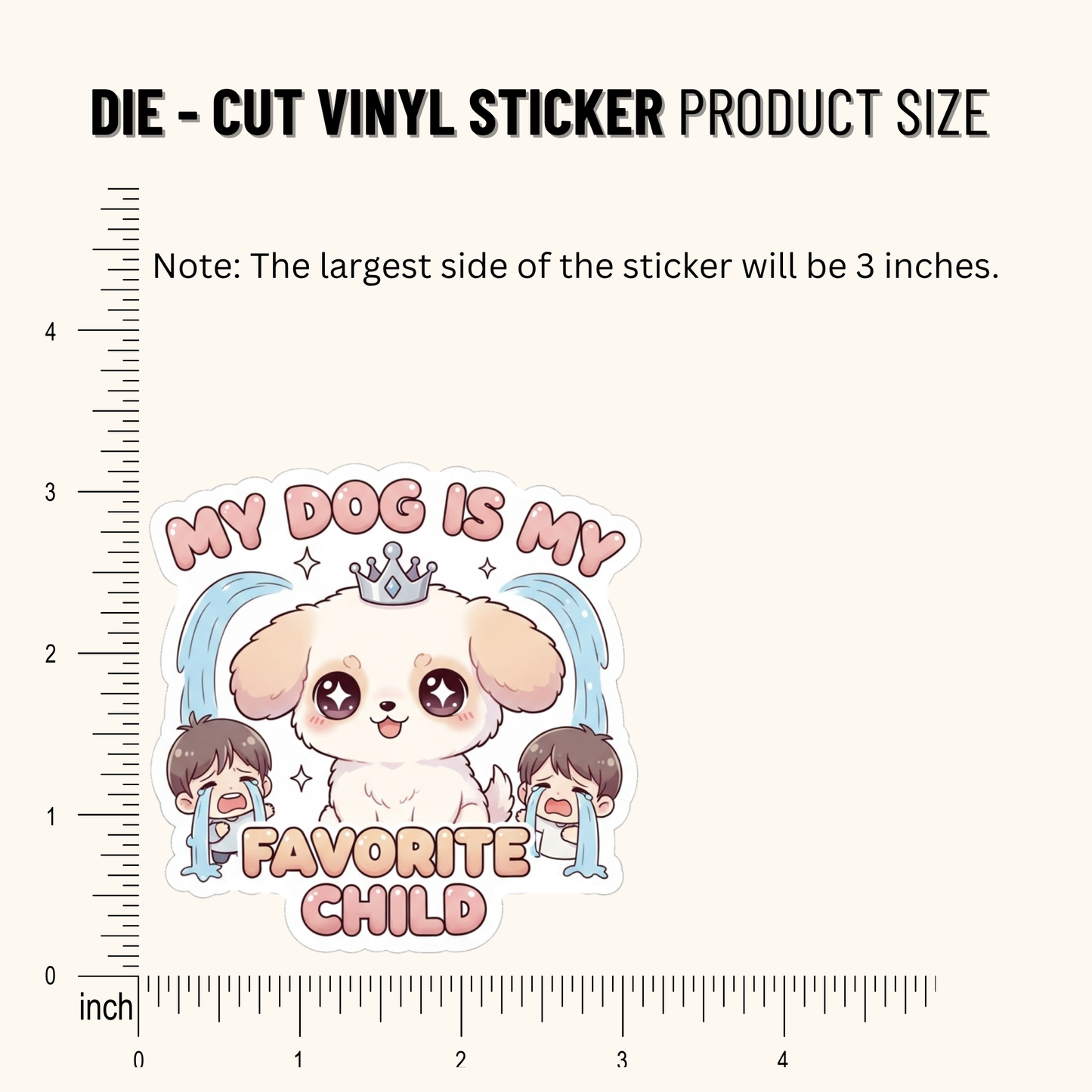 3PCs Funny Favorite Child Dog Sticker | Sarcastic Dog Mom Vinyl Decal