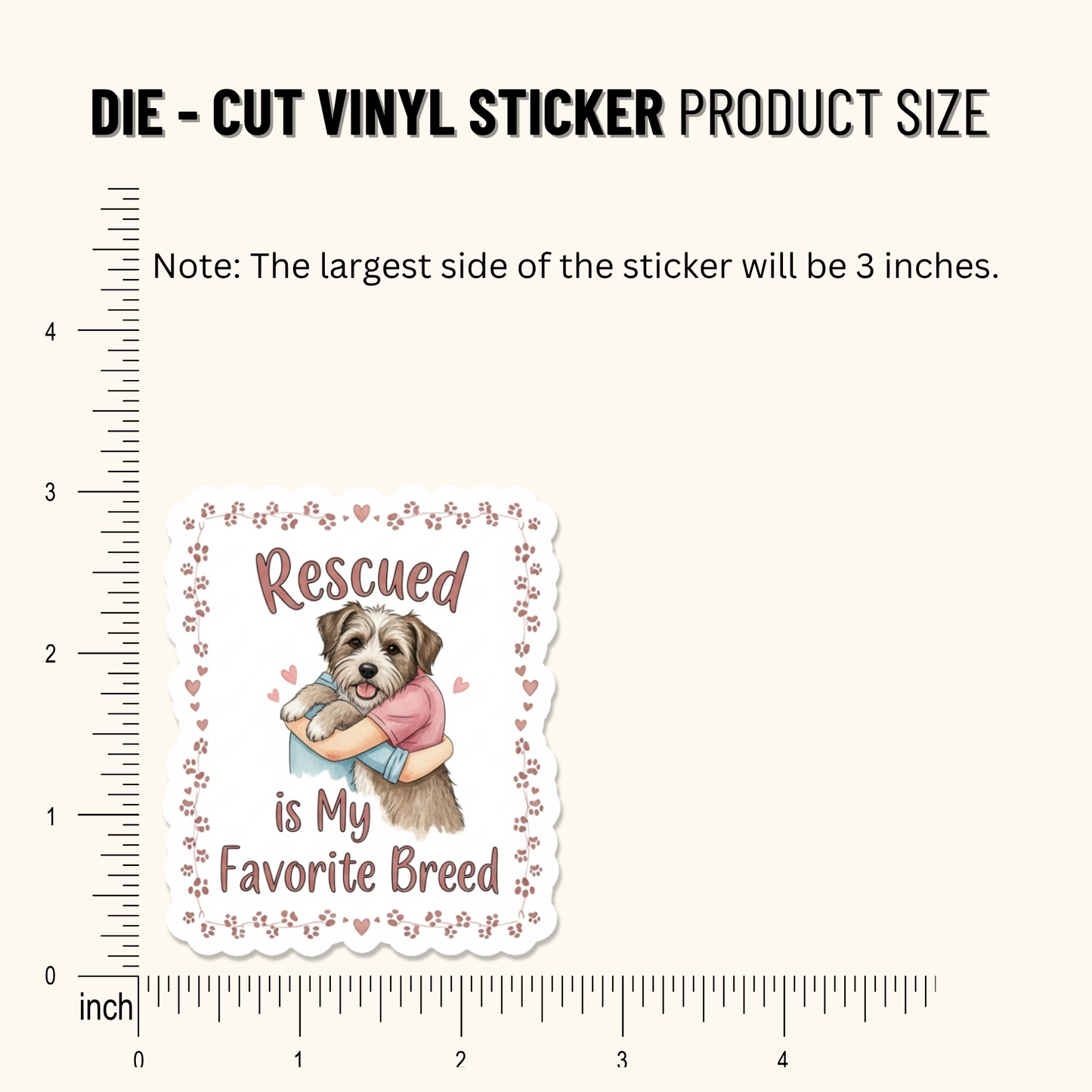 3PCs Rescued Breed Sticker | Dog Mom Decal | Shelter Pet Love Vinyl