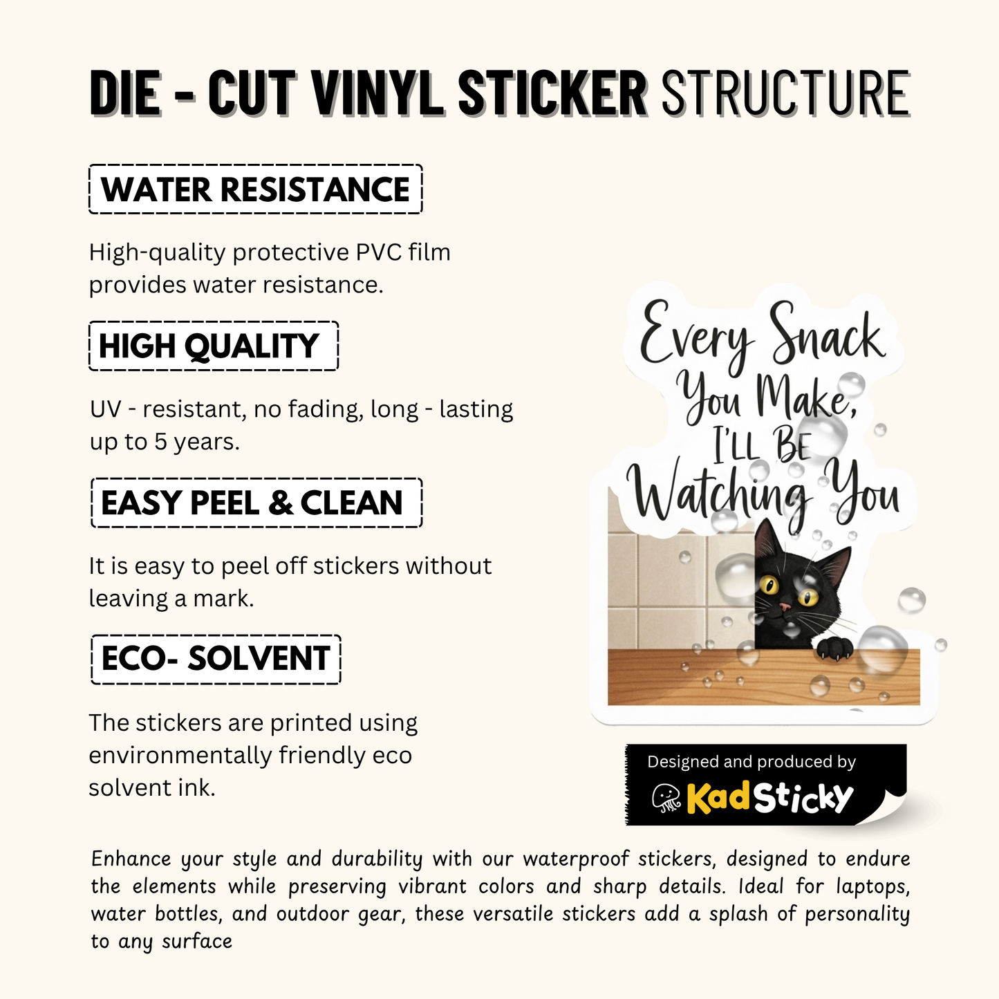 3PCs Funny Pet Sticker Every Snack You Make Dog Cat Decal for Laptop