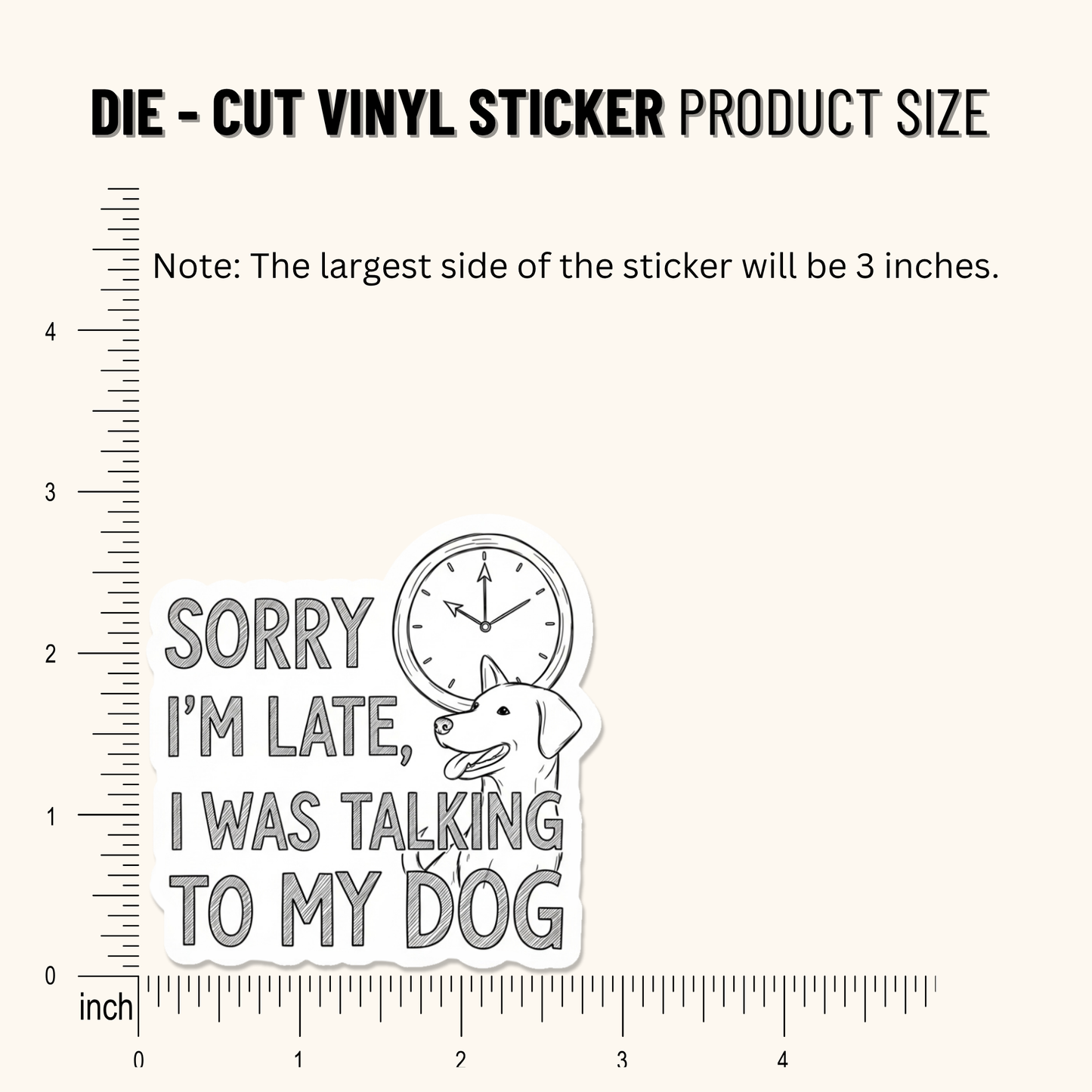 3PCs Funny Dog Lover Sticker | Sorry I'm Late Vinyl Decal for Mom