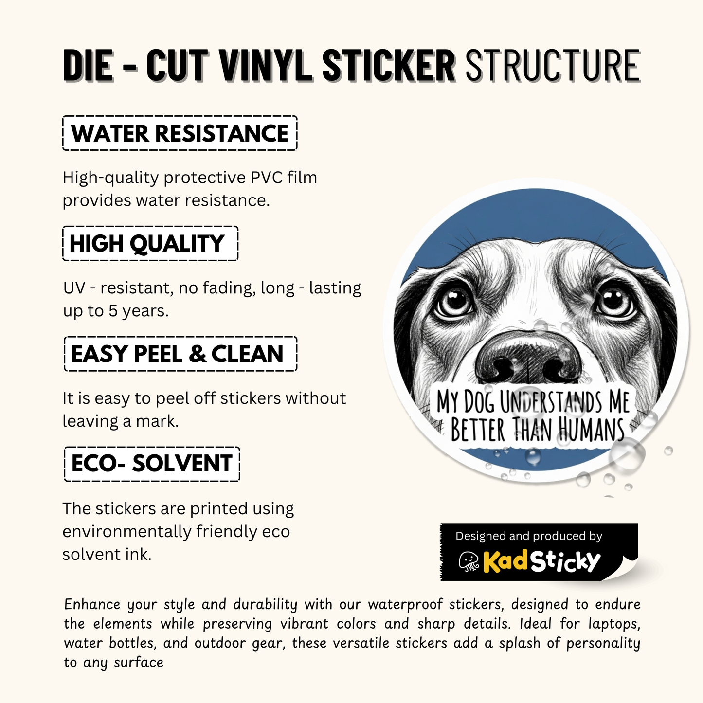 3PCs Dog Understands Me Sticker | Funny Dog Mom Gift | Vinyl Decal