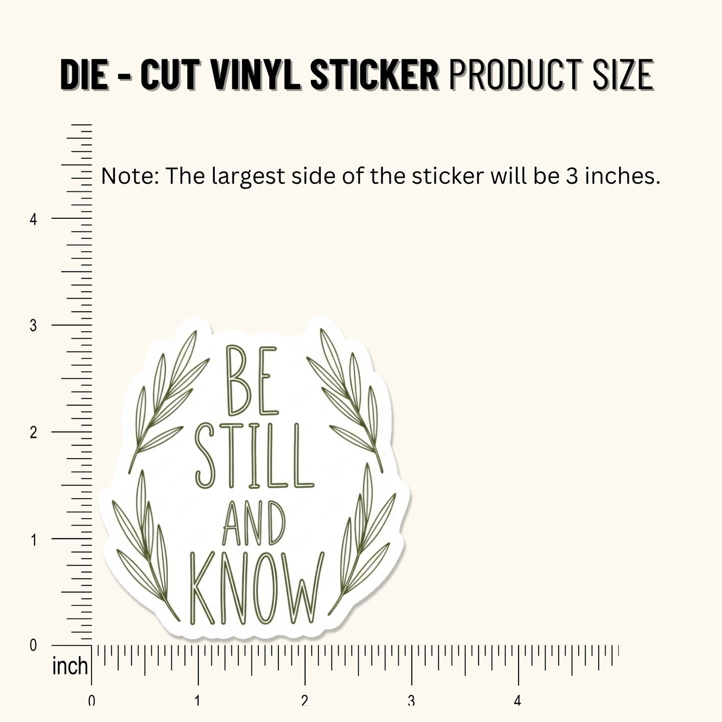 3PCs Be Still and Know Vinyl Sticker | Christian Faith Bible Verse Decal