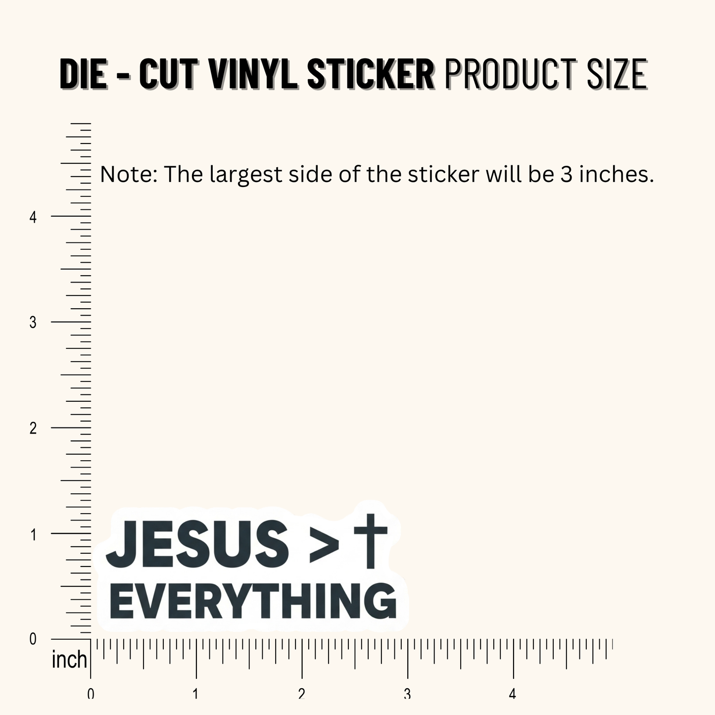 3PCs Jesus > Everything Sticker Christian Faith Minimalist Vinyl Decal
