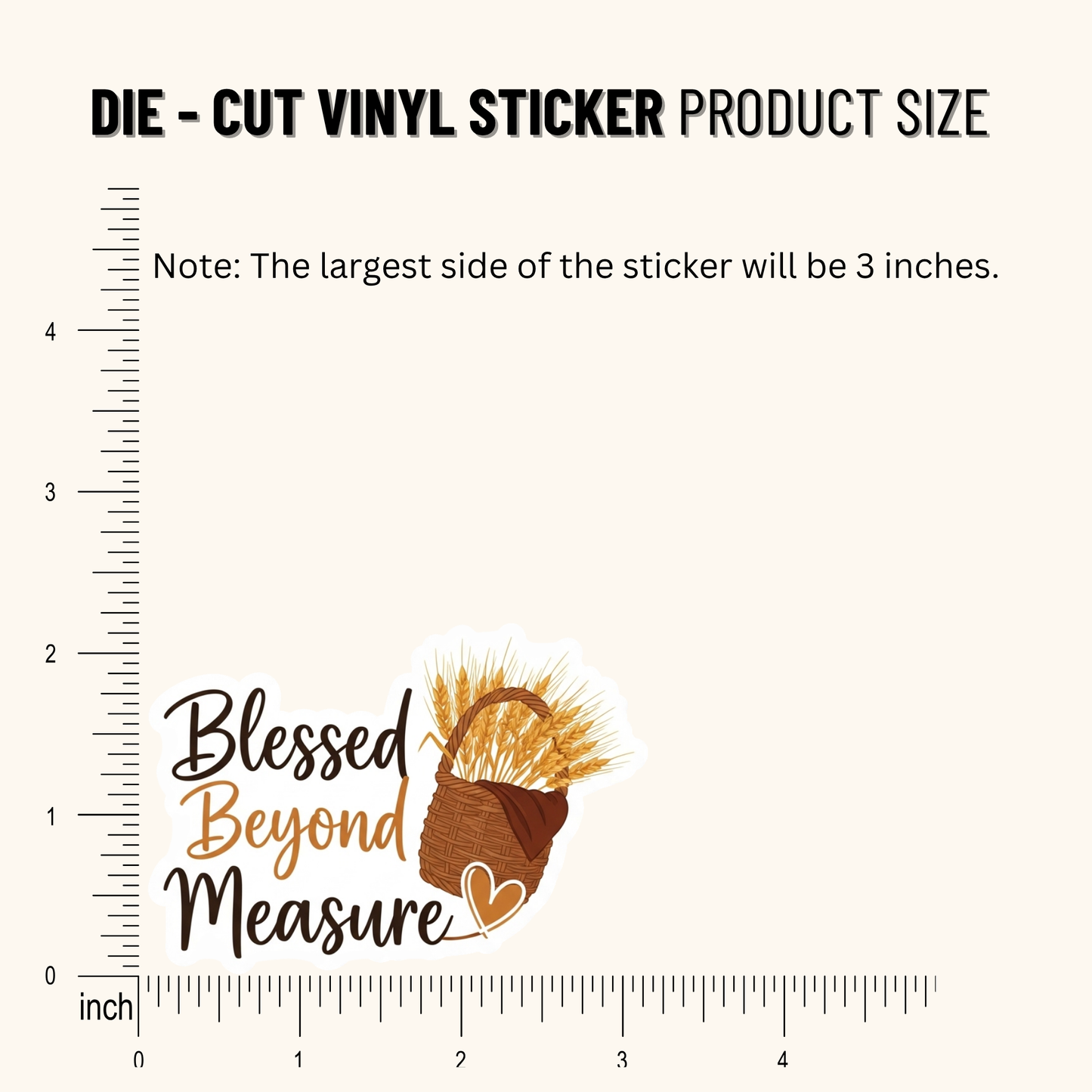 3PCs Blessed Beyond Measure Sticker | Christian Faith Vinyl Decal
