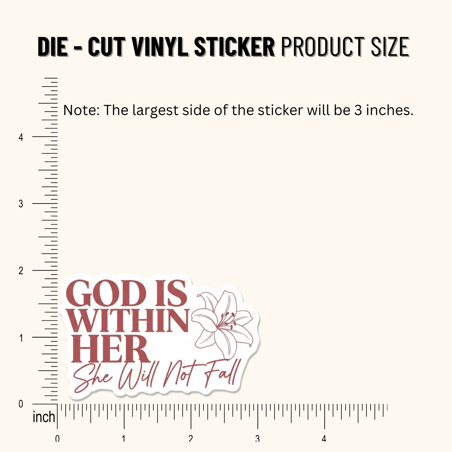 3PCs God is Within Her Sticker | Floral Christian Vinyl Decal for Women