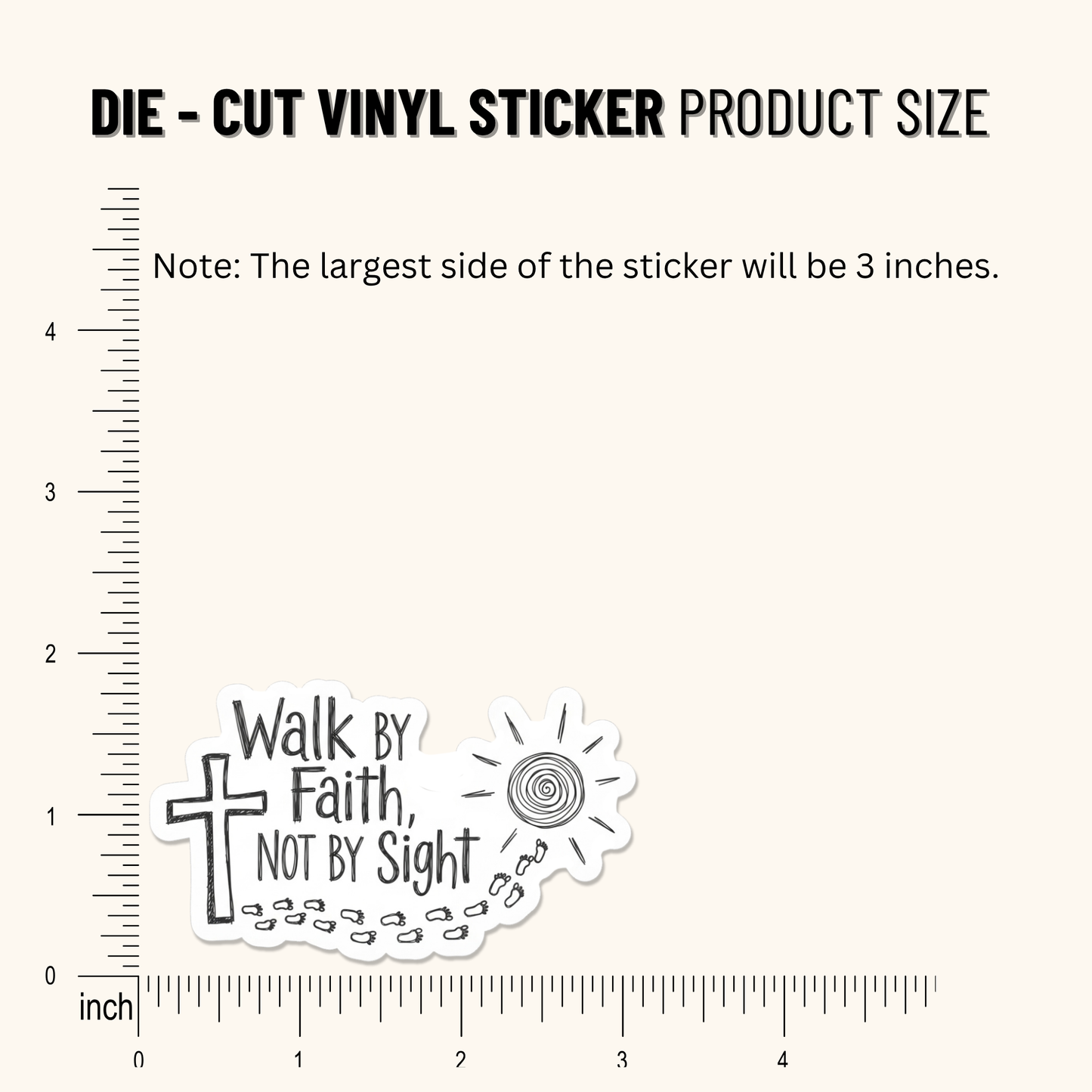 3PCs Walk by Faith Sticker | Christian Bible Verse Vinyl Decal