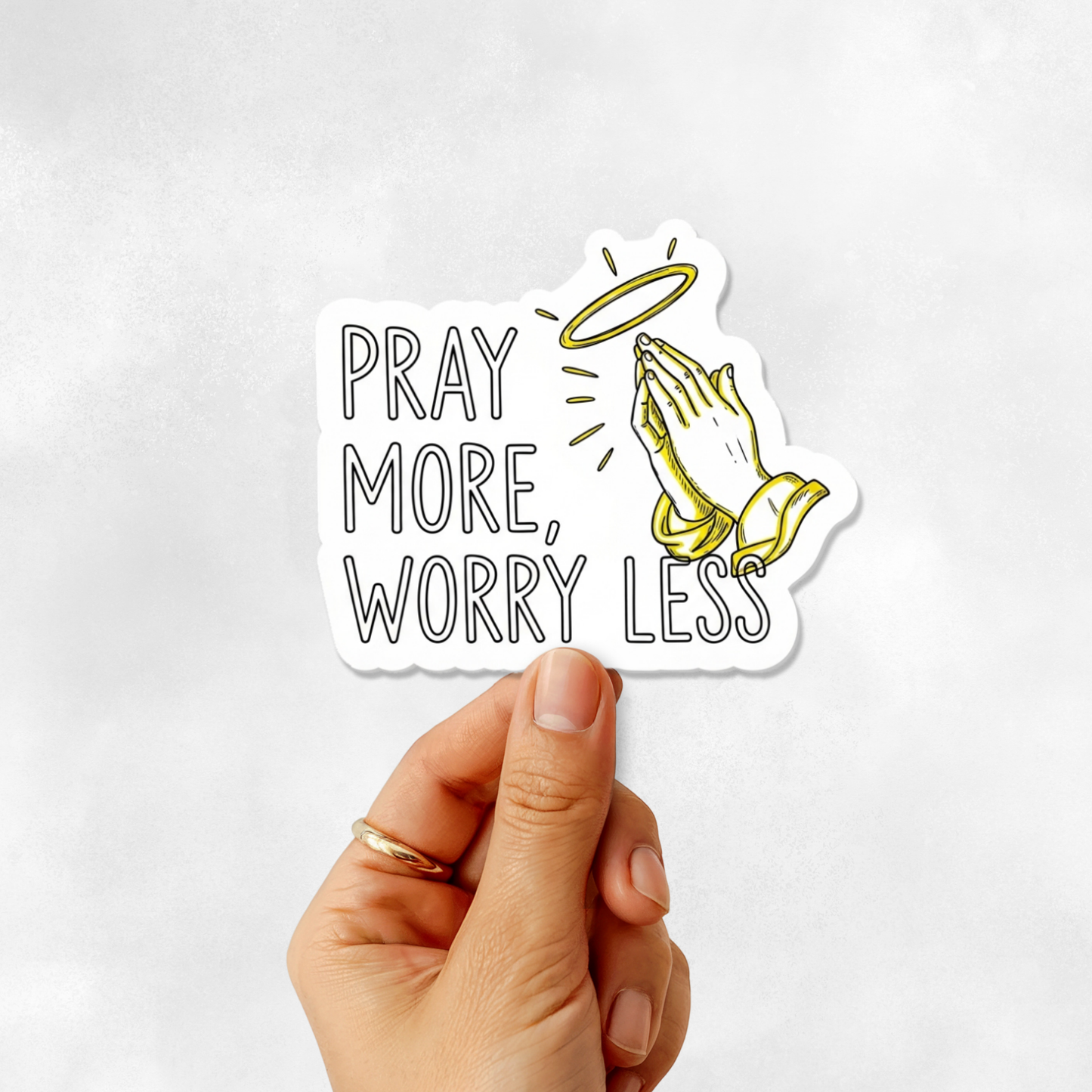 3PCs Pray More Worry Less Sticker | Christian Faith Vinyl Decal
