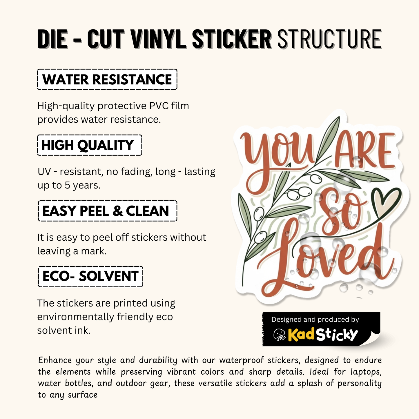 3PCs You Are So Loved Christian Vinyl Decal | Cute Faith Sticker Set