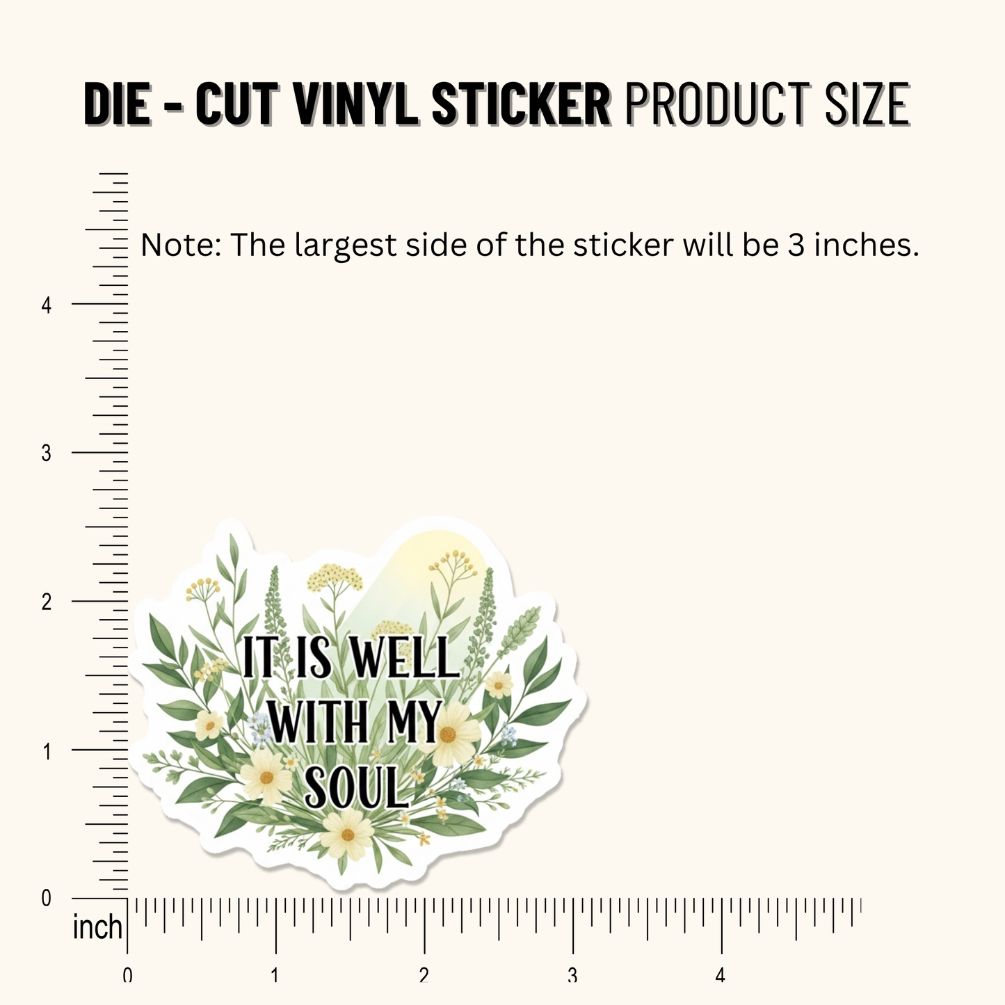 3PCs It Is Well Sticker Christian Faith Hope Wildflower Vinyl Decal