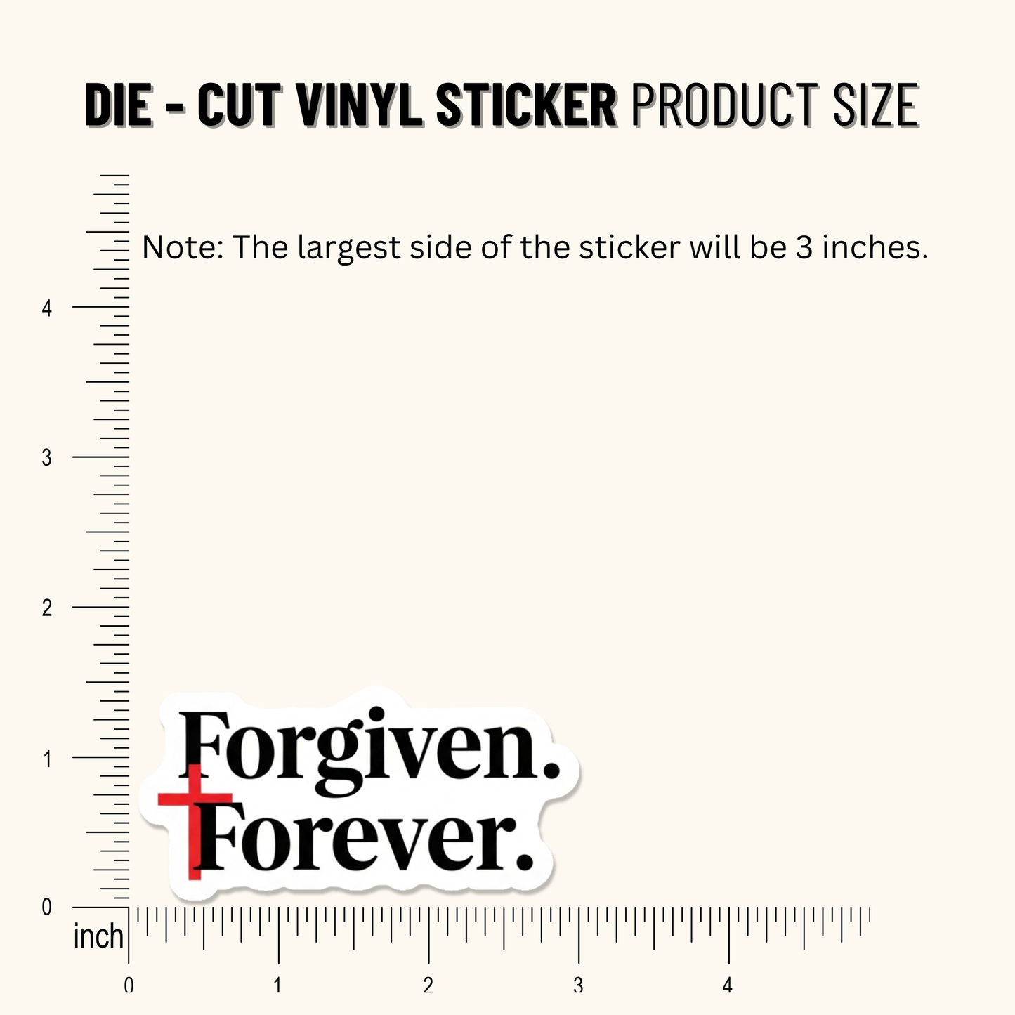 3PCs Forgiven Forever Cross Sticker | Christian Faith Vinyl Decal