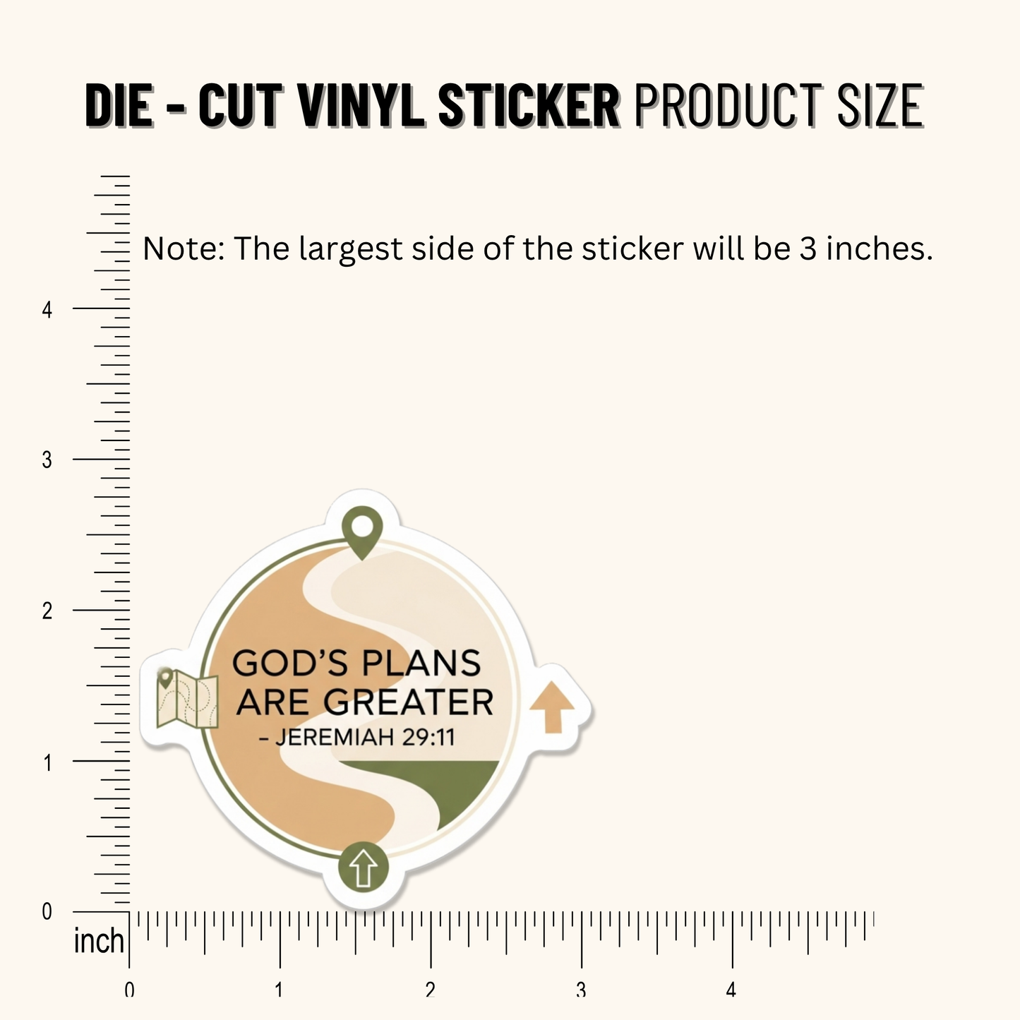 3PCs God's Plans Sticker | Christian Faith Vinyl Decal | Jeremiah 29:11
