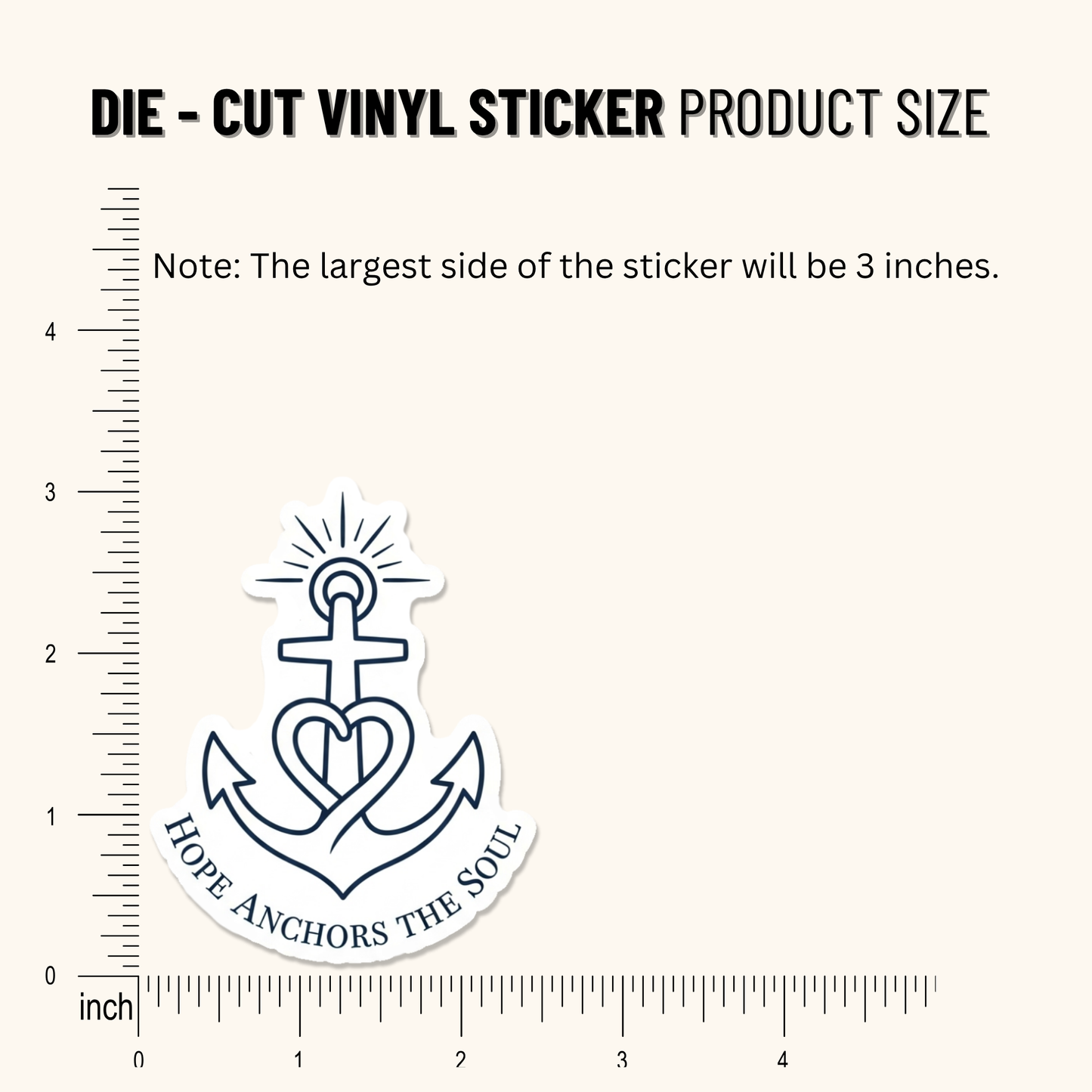3PCs Hope Anchor Sticker | Hebrews 6:19 Christian Vinyl Decal