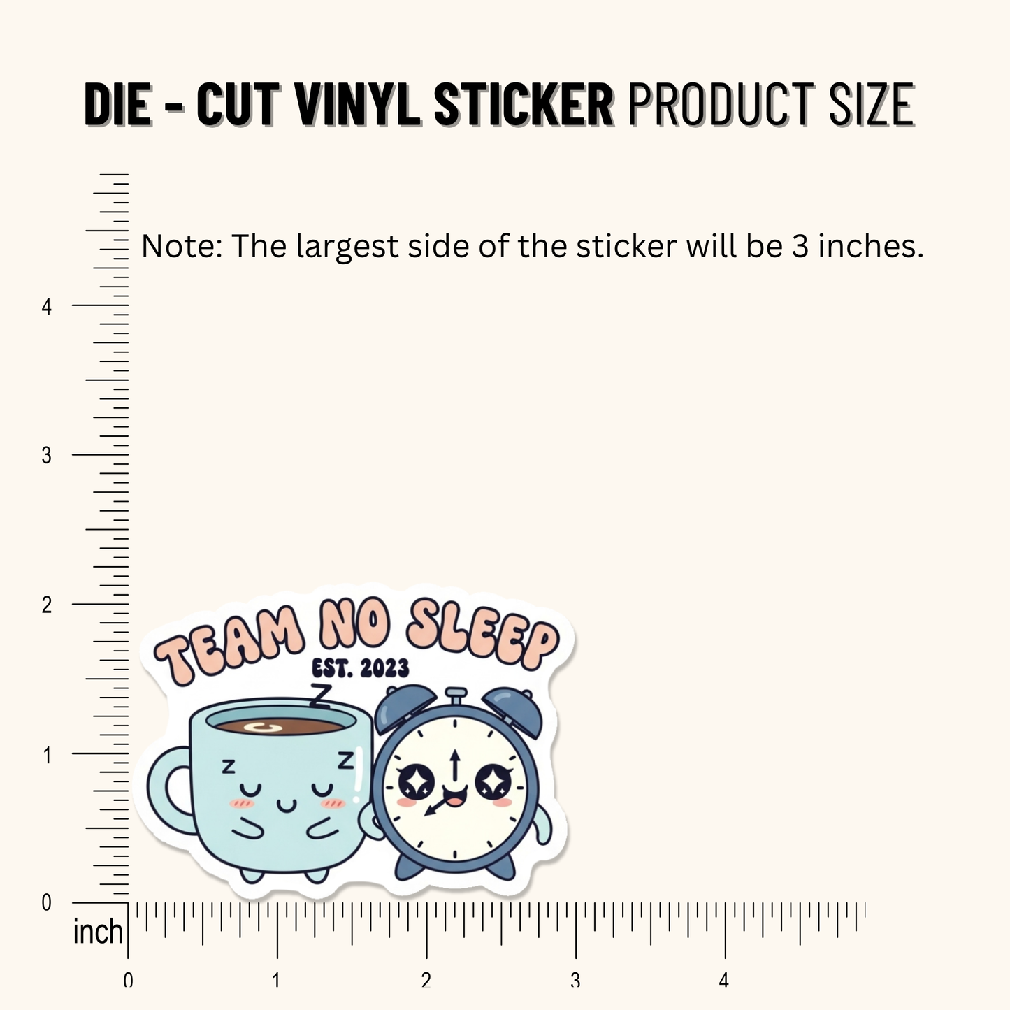 3PCs Team No Sleep Mom Sticker | Funny Varsity Vinyl Decal Gift