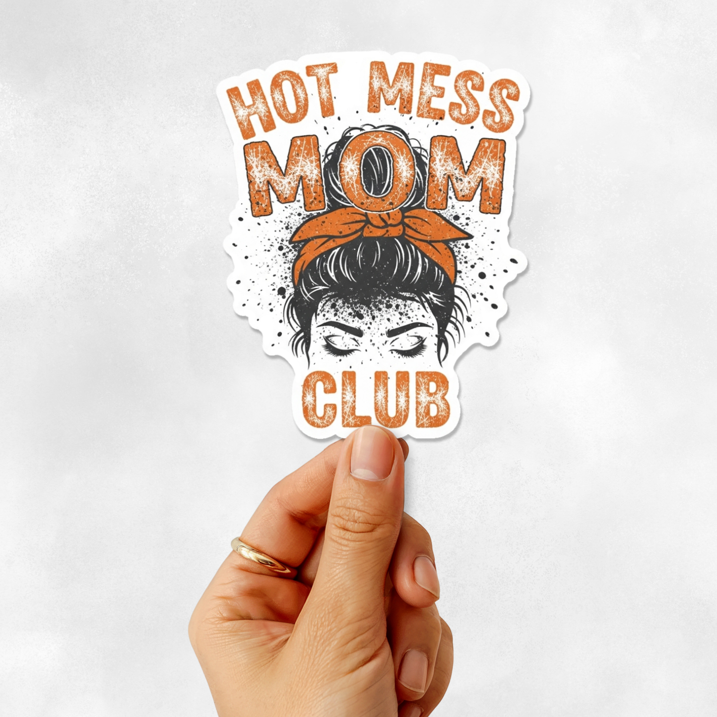3PCs Hot Mess Mom Club Sticker | Funny Mom Life Vinyl Decal for Her