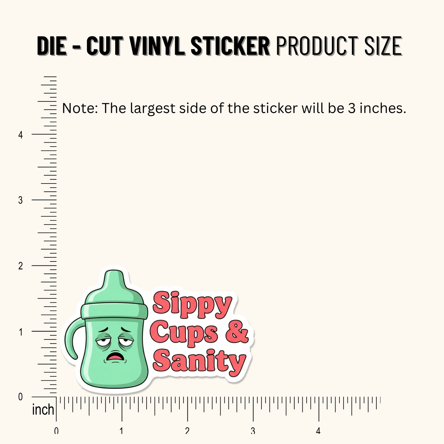 3PCs Sippy Cups & Sanity Sticker | Funny Mom Life Vinyl Decal