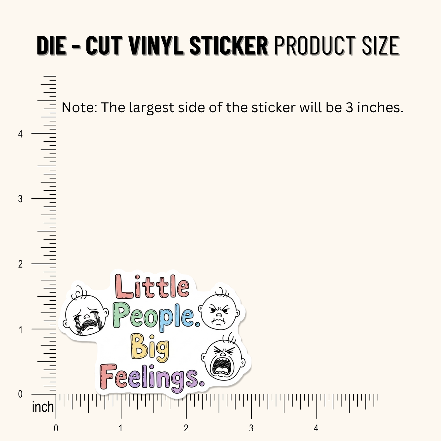 3PCs Little People Big Feelings Sticker, Funny Mom Life Vinyl Decal