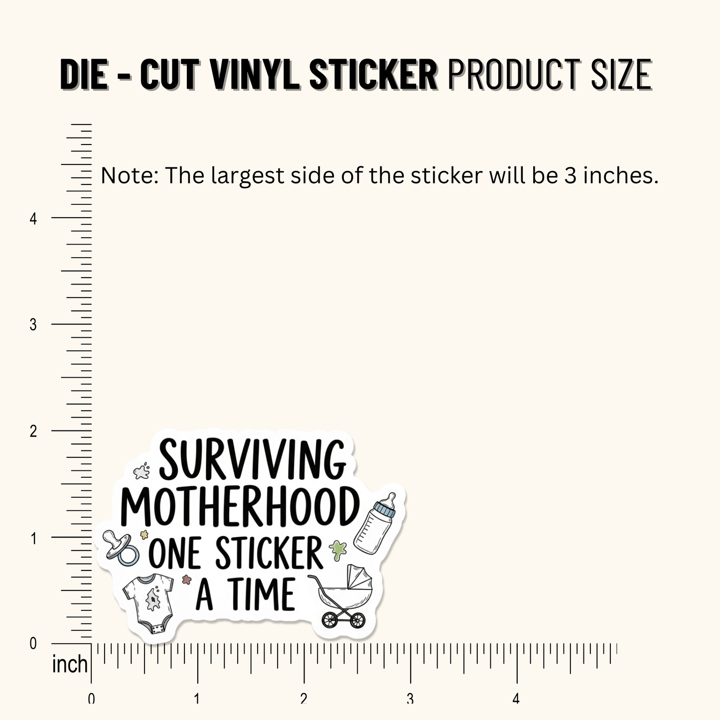 3PCs Surviving Motherhood Sticker | Funny Mom Life Vinyl Decal