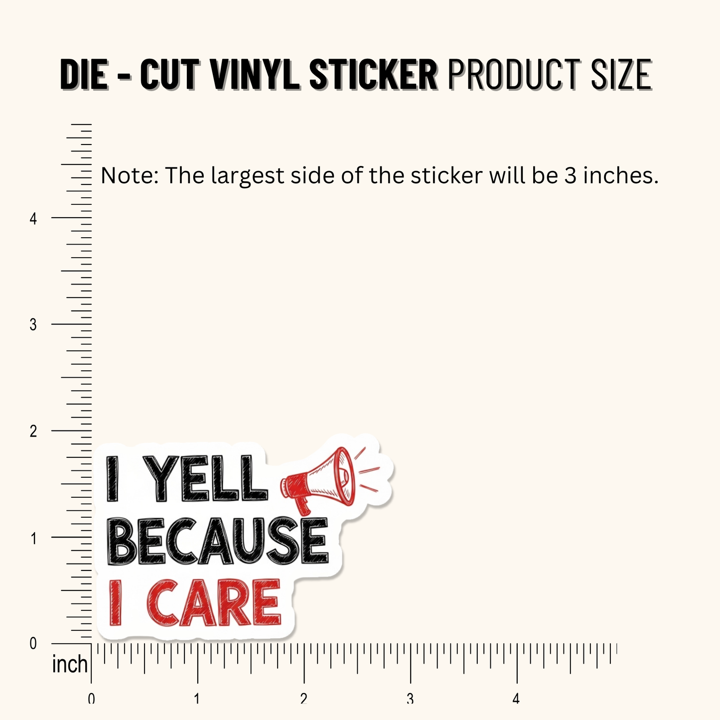 3PCs I Yell Because I Care Sticker | Funny Mom Life Vinyl Decal Gift