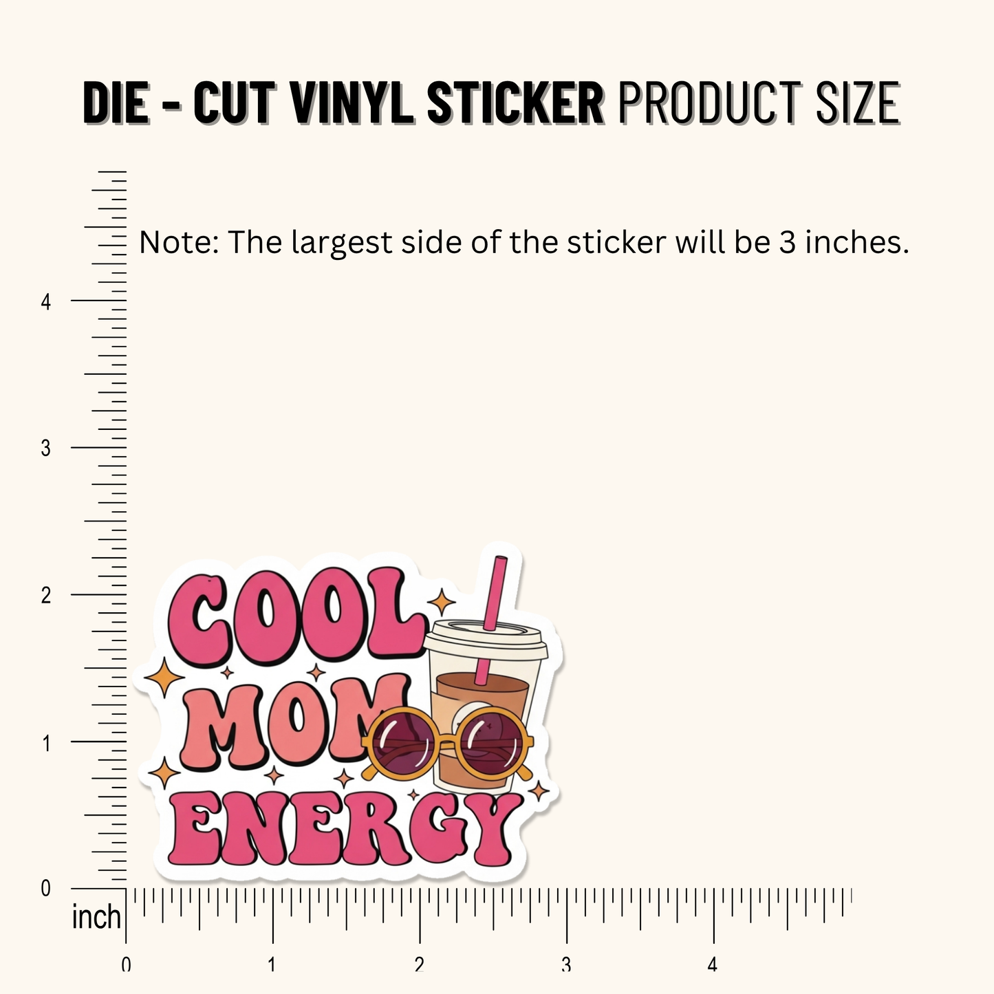3PCs Cool Mom Energy Sticker | Trendy Mom Life Vinyl Decal for Laptop