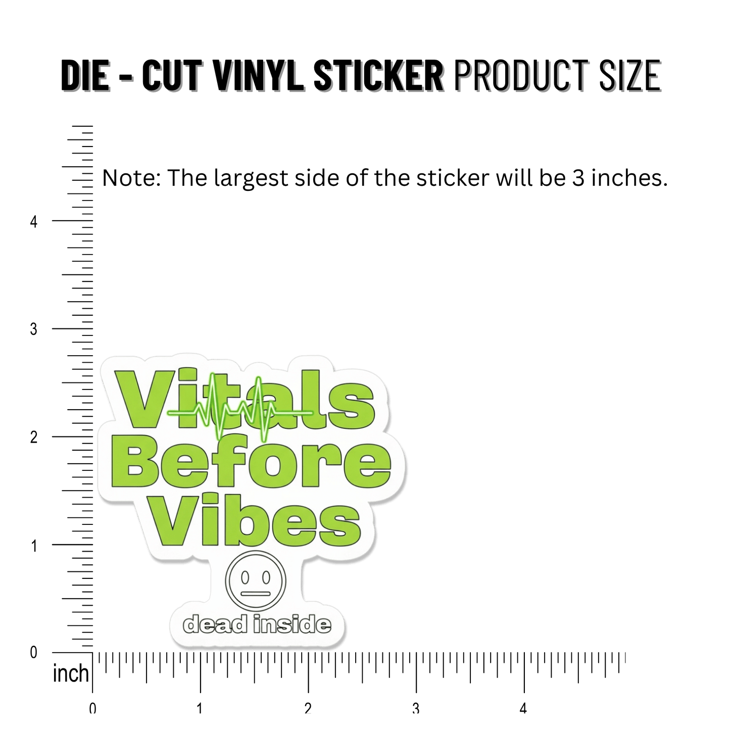 3PCs Vitals Before Vibes Sticker | Funny Nurse RN Decal | Medical Humor