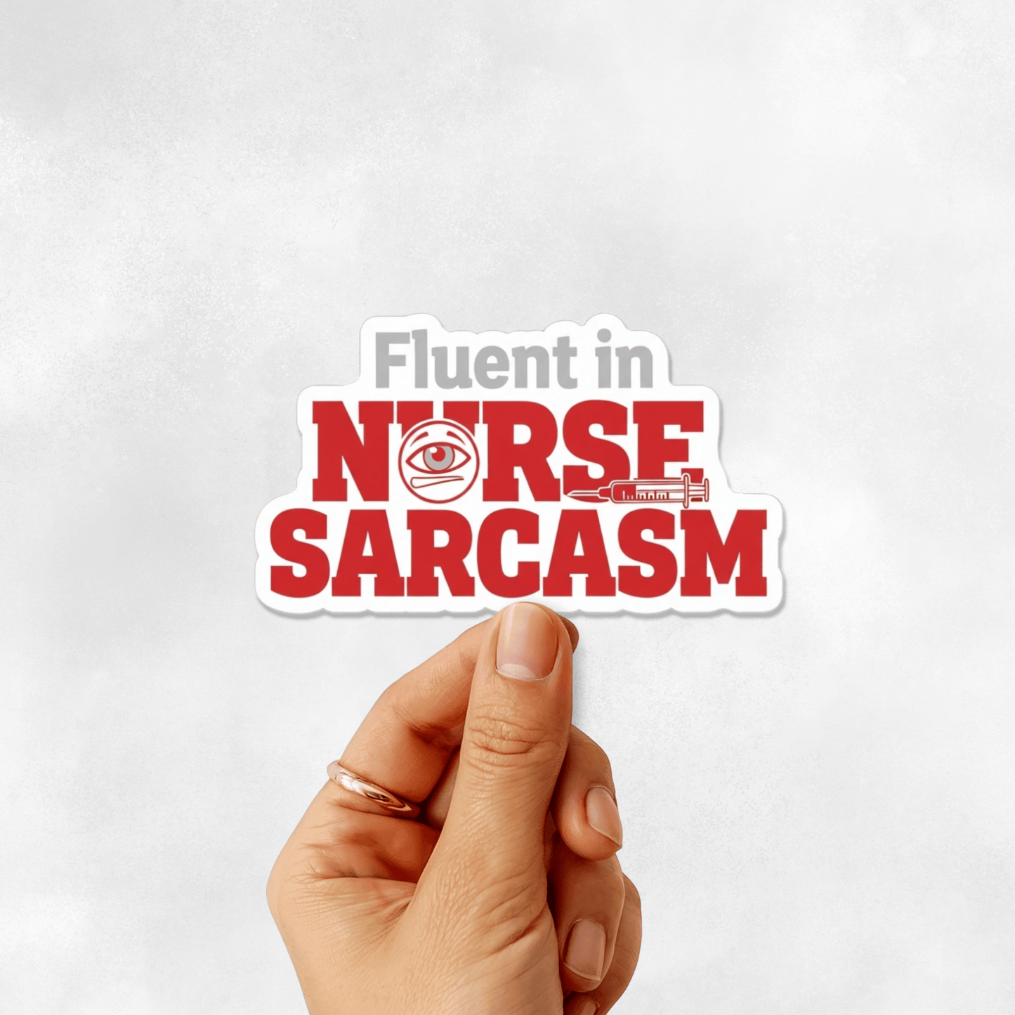 3PCs Fluent in Nurse Sarcasm Sticker, Funny RN Gift, Waterproof Vinyl