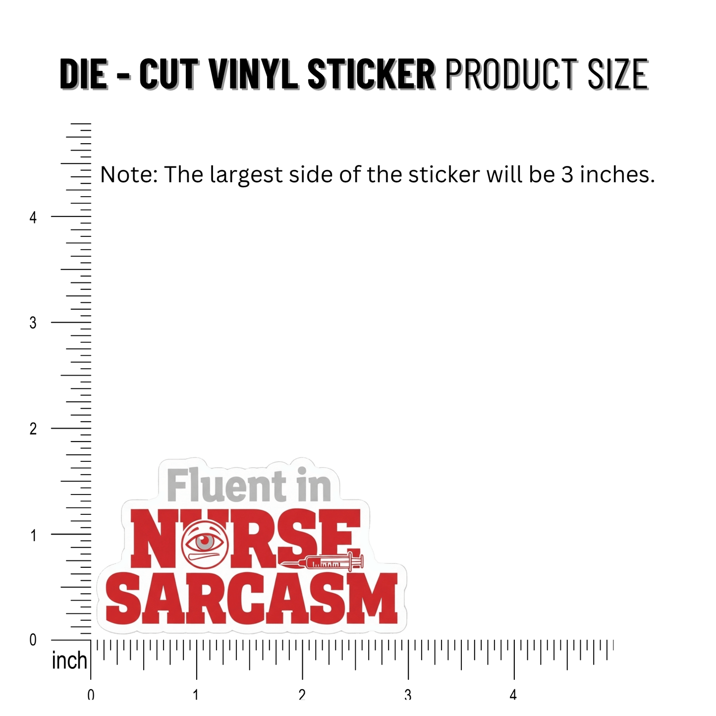 3PCs Fluent in Nurse Sarcasm Sticker, Funny RN Gift, Waterproof Vinyl