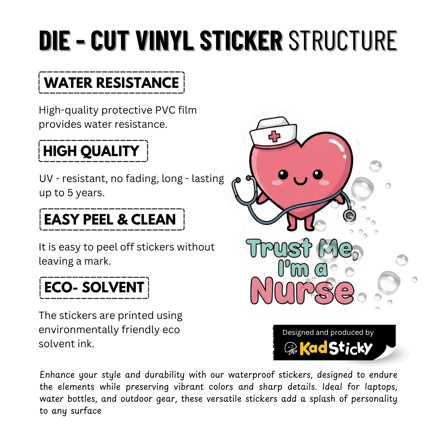3PCs Trust Me I'm a Nurse Sticker | Funny Vinyl Decal for RNs & LPNs
