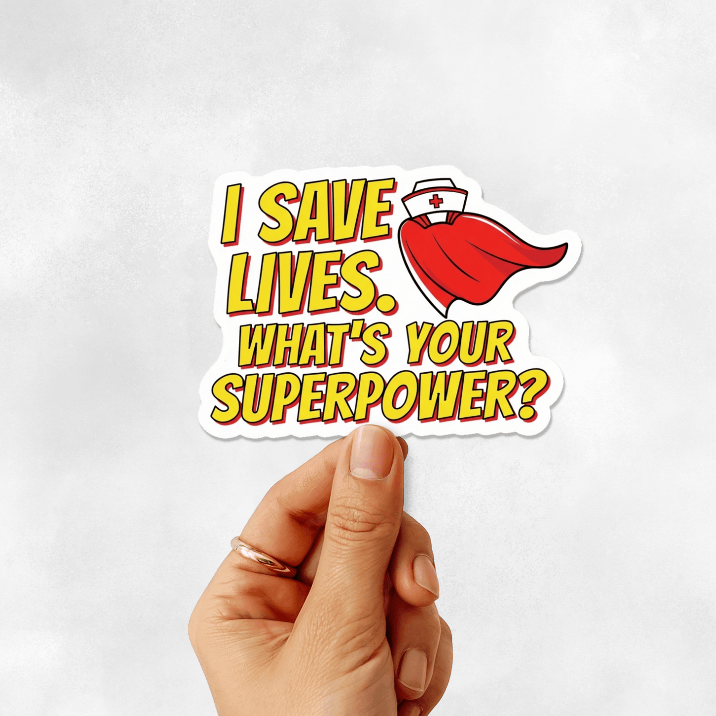 3PCs Funny Nurse Superhero Sticker | I Save Lives Vinyl Decal Gift