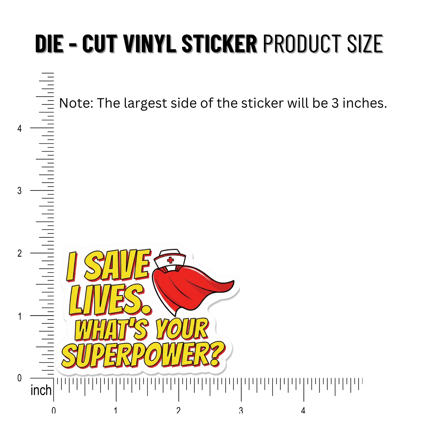 3PCs Funny Nurse Superhero Sticker | I Save Lives Vinyl Decal Gift