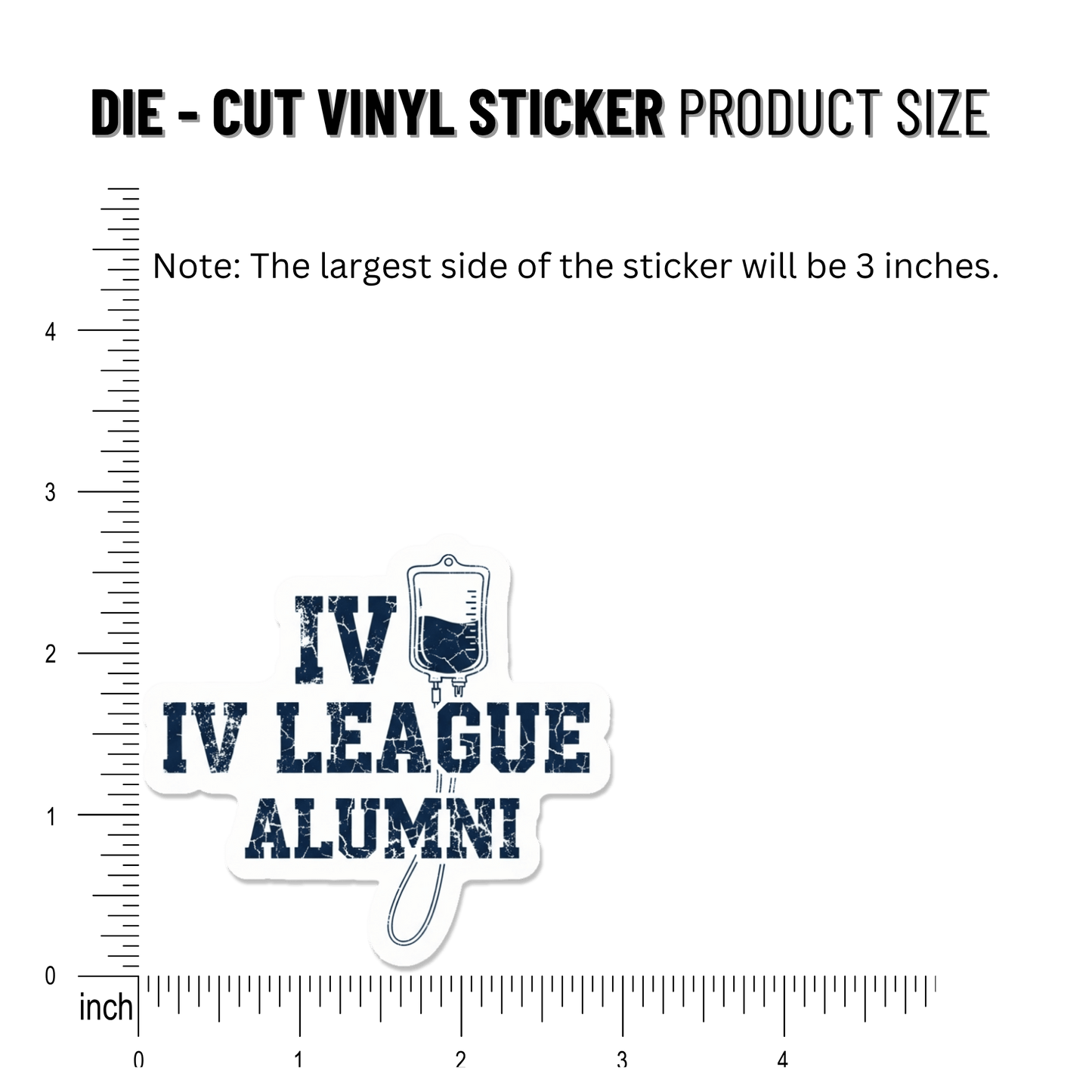 3PCs IV League Alumni Sticker for Nurses Funny RN Gift Vinyl Decal