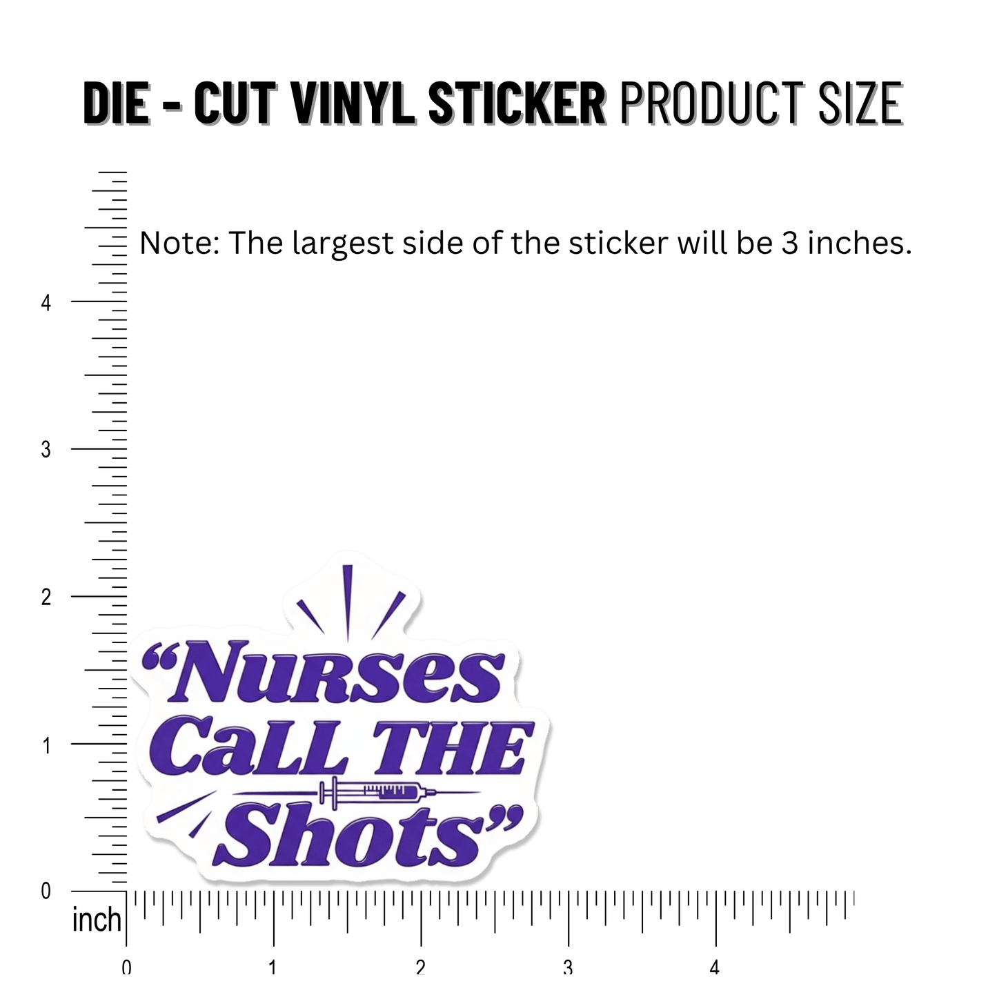 3PCs Nurses Call the Shots Sticker Funny RN Vinyl Decal for Laptop