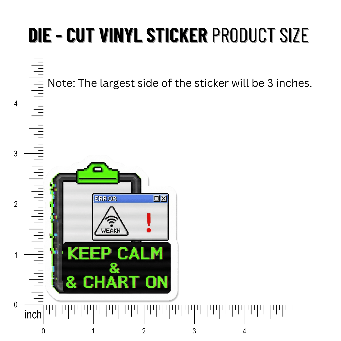 3PCs Funny Nurse Sticker | Keep Calm & Chart On | Waterproof Vinyl Decal