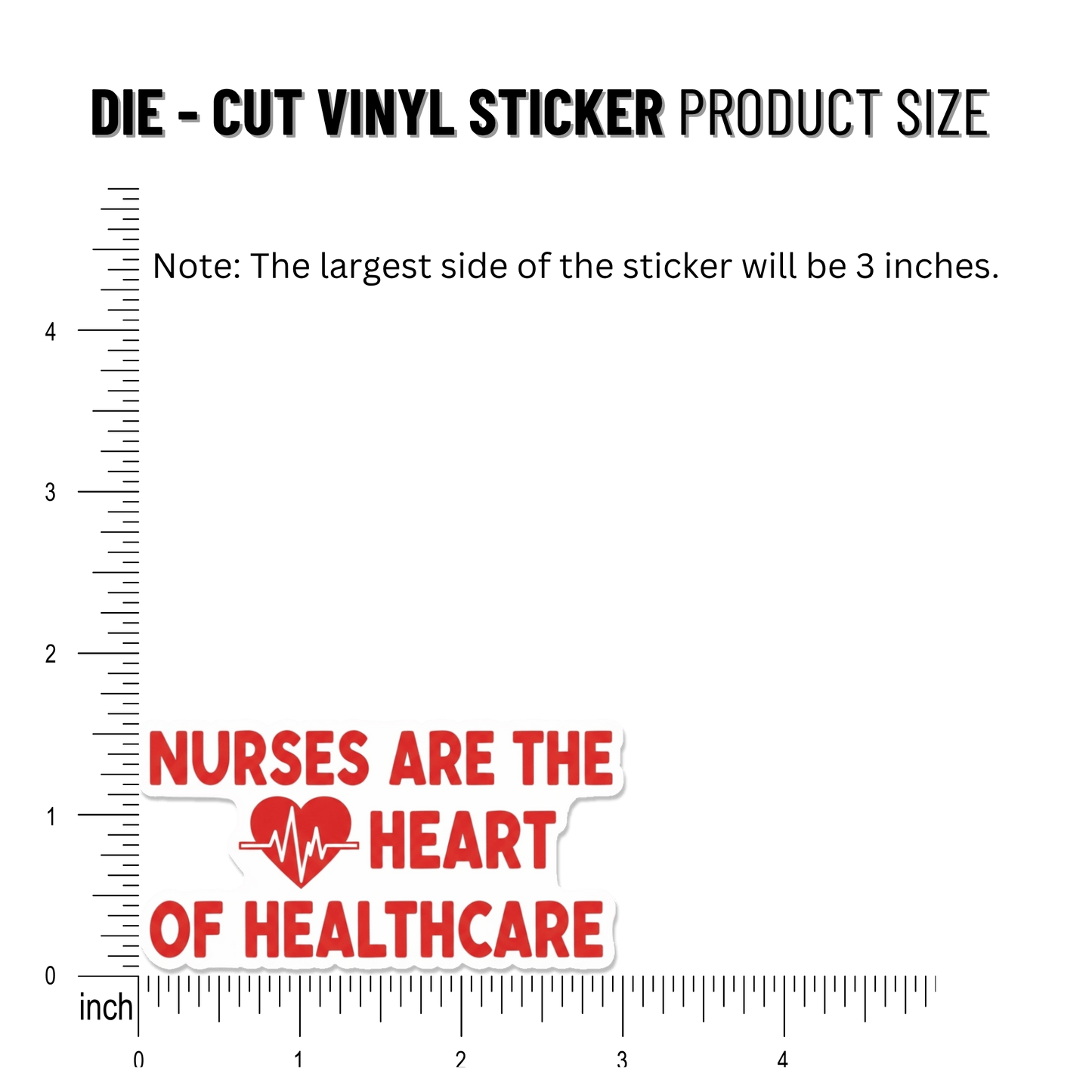 3PCs Nurse Heart Sticker | Medical Vinyl Decal for RN, Nursing Gift