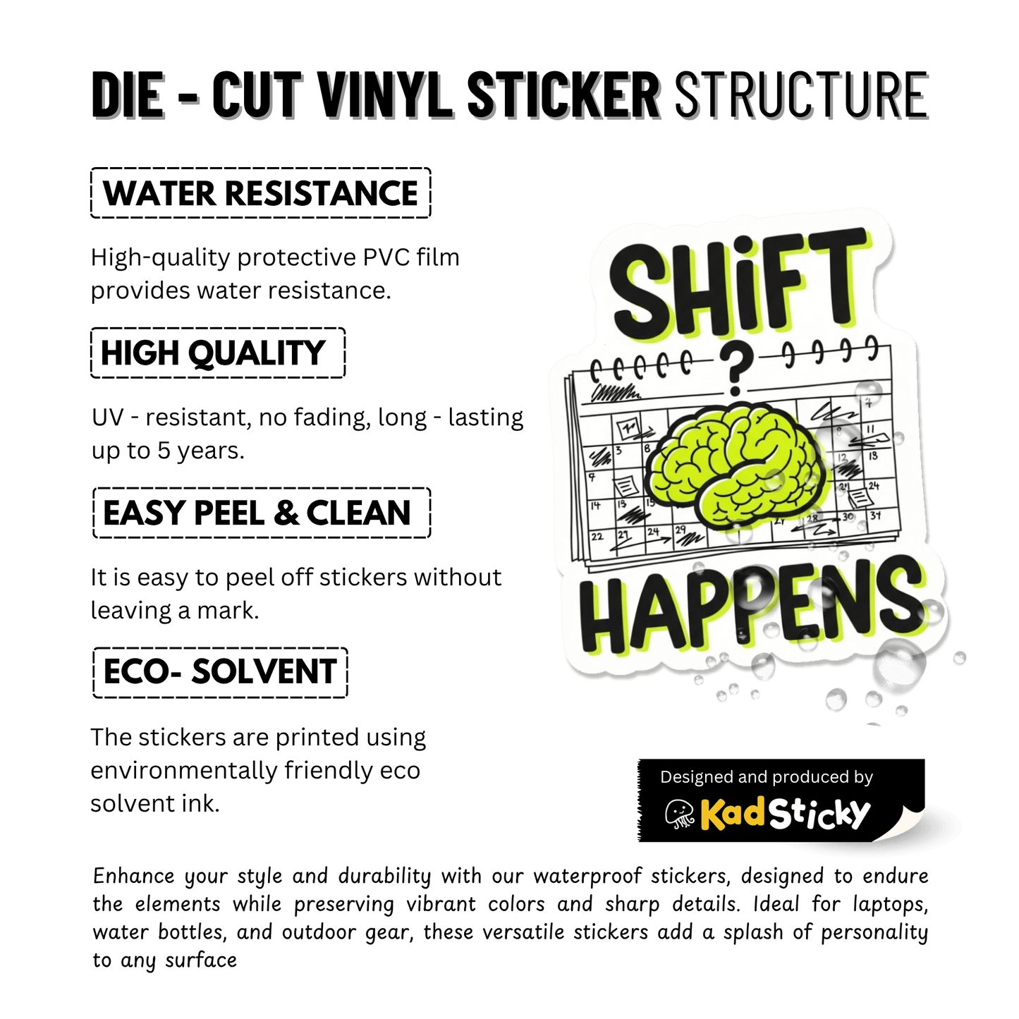3PCs Shift Happens Sticker | Funny Nurse Gift | RN Medical Humor Decal