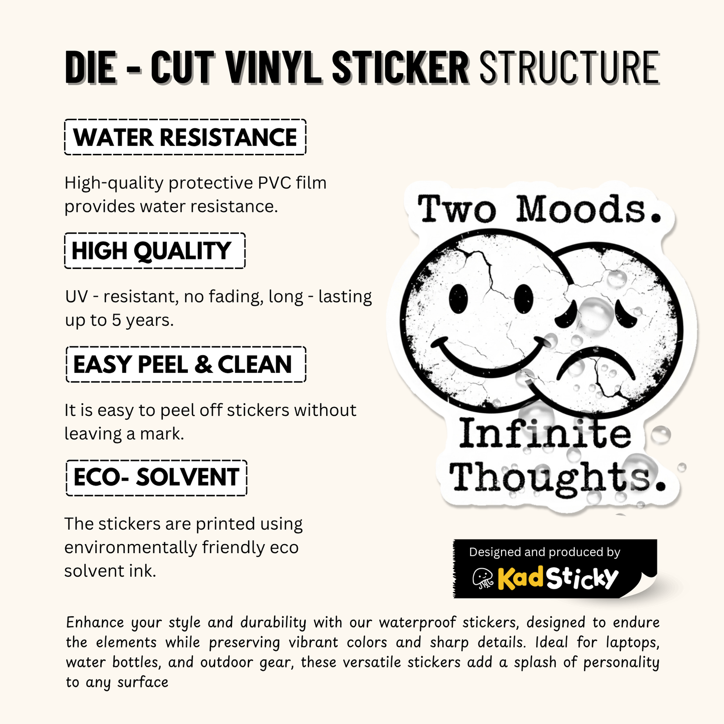 3PCs Gemini Moods Sticker Y2K Retro Zodiac Decal for Laptop