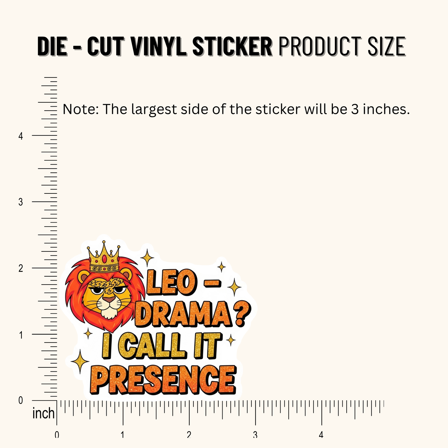 3PCs Funny Leo Sticker Sassy Astrology Gift Glitter Vinyl Decal